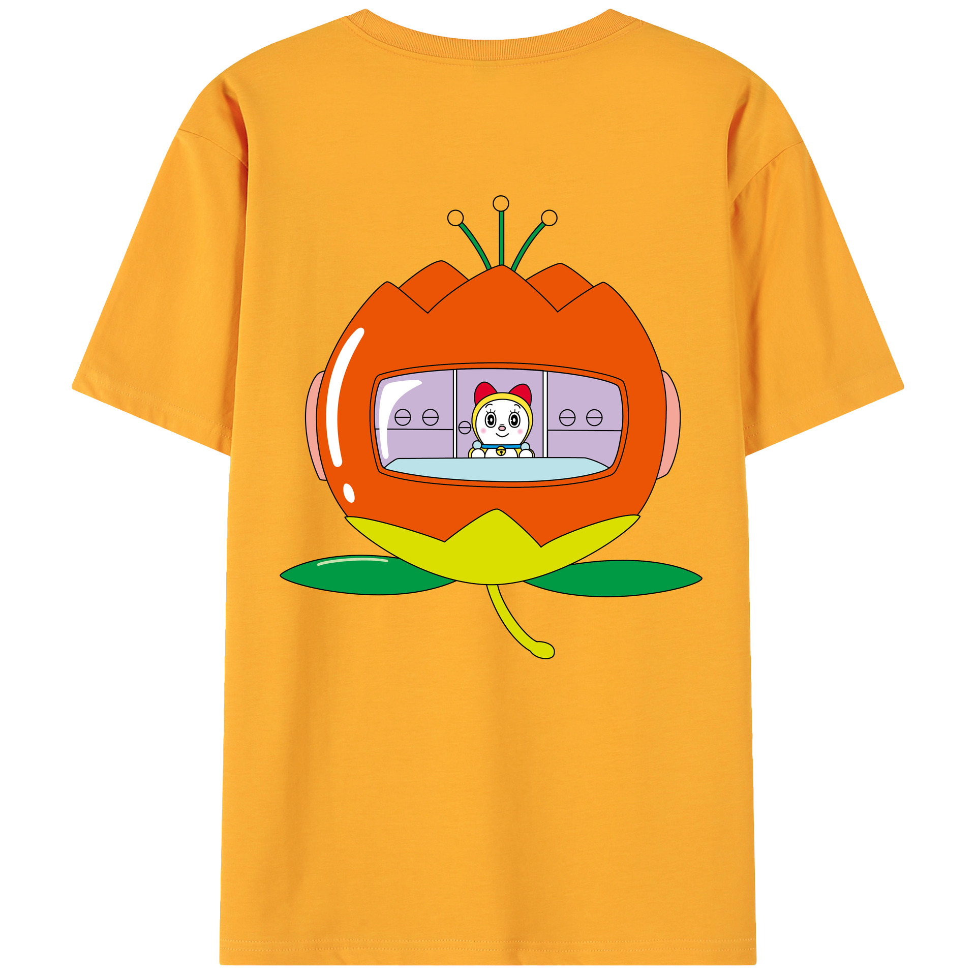 （画像用） ドラえもん ドラミ Doraemon Dorami 綿100％ メンズ半袖Tシャツ（バックプリント） 通気性
