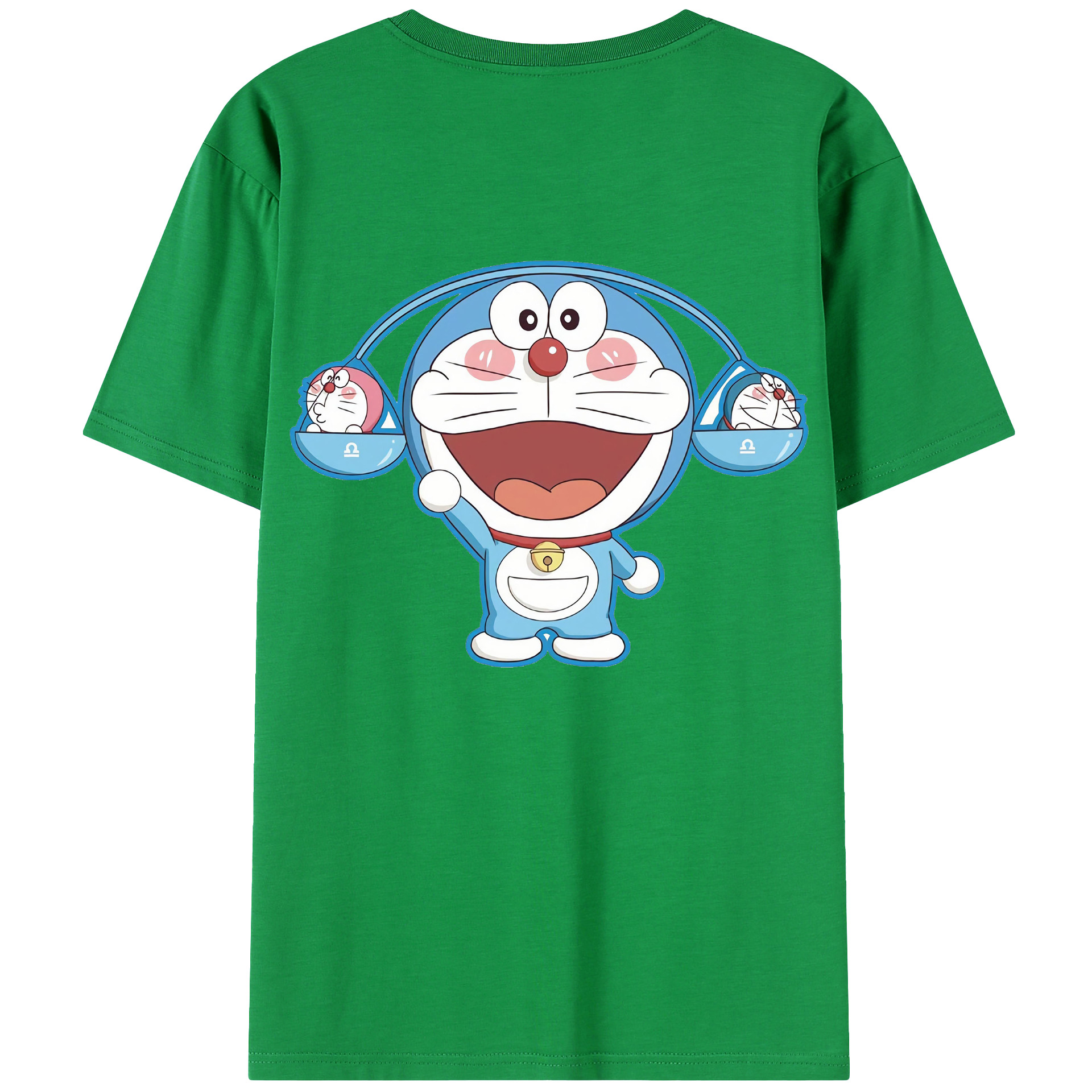 （画像用） ドラえもん Doraemon 綿100％ メンズ半袖Tシャツ（バックプリント） 通気性