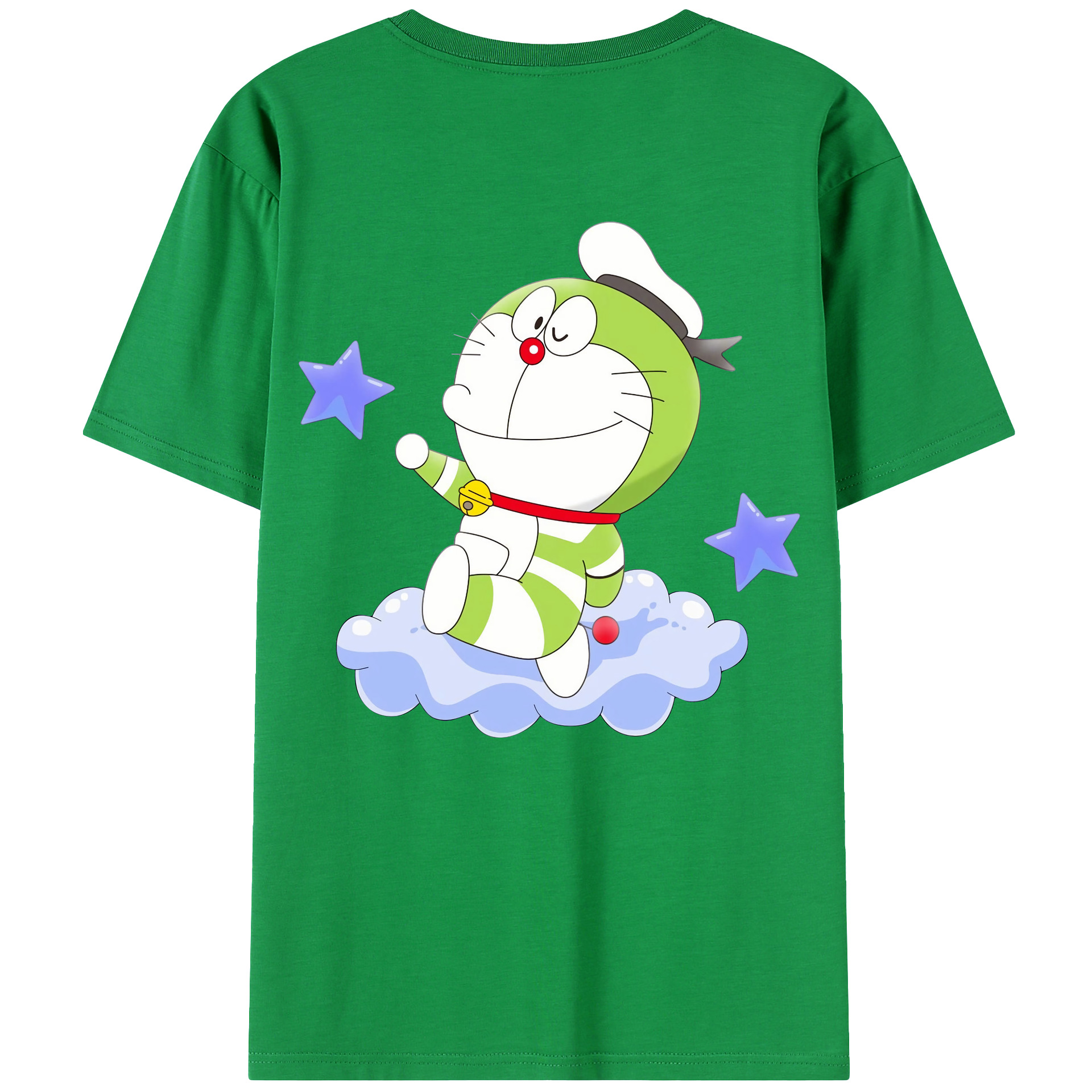 （画像用） ドラえもん Doraemon 綿100％ メンズ半袖Tシャツ（バックプリント） 通気性