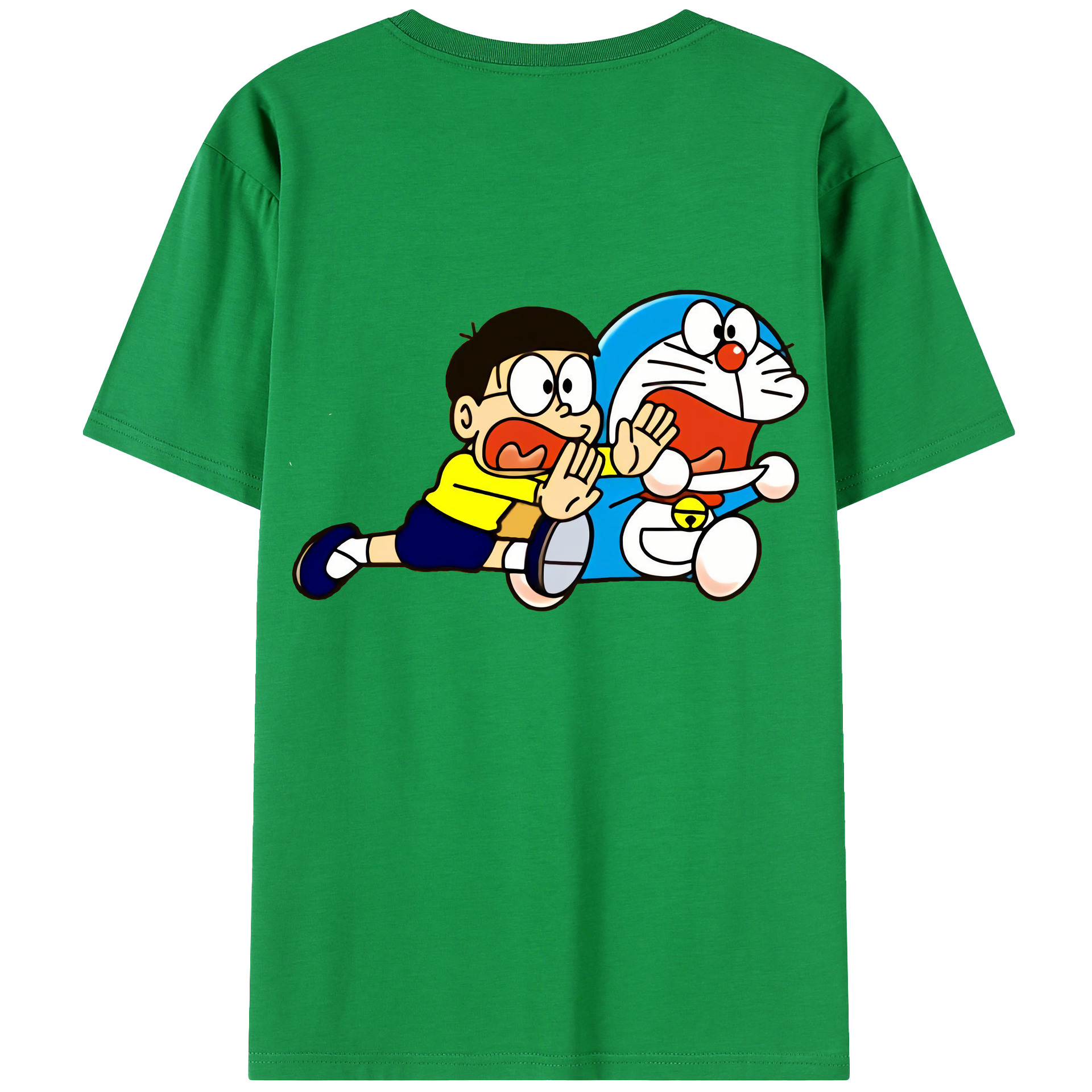 （画像用） ドラえもん Doraemon 綿100％ メンズ半袖Tシャツ（バックプリント） 通気性