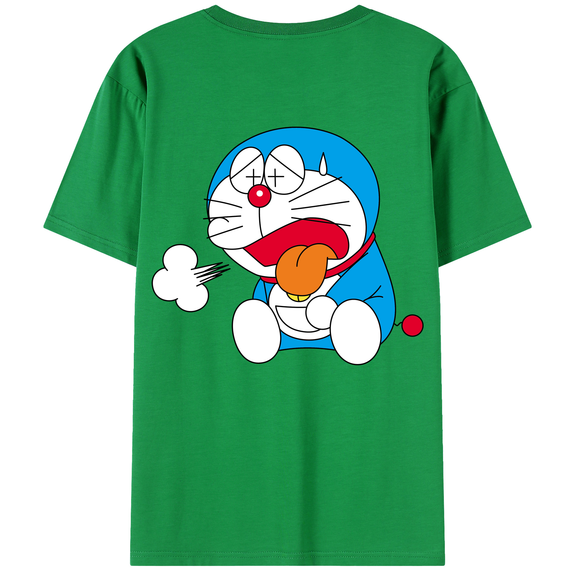 （画像用） ドラえもん Doraemon 綿100％ メンズ半袖Tシャツ（バックプリント） 通気性