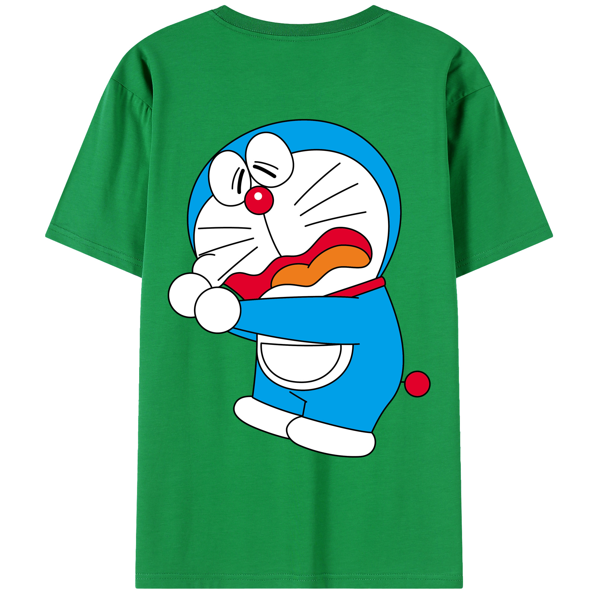 （画像用） ドラえもん Doraemon 綿100％ メンズ半袖Tシャツ（バックプリント） 通気性