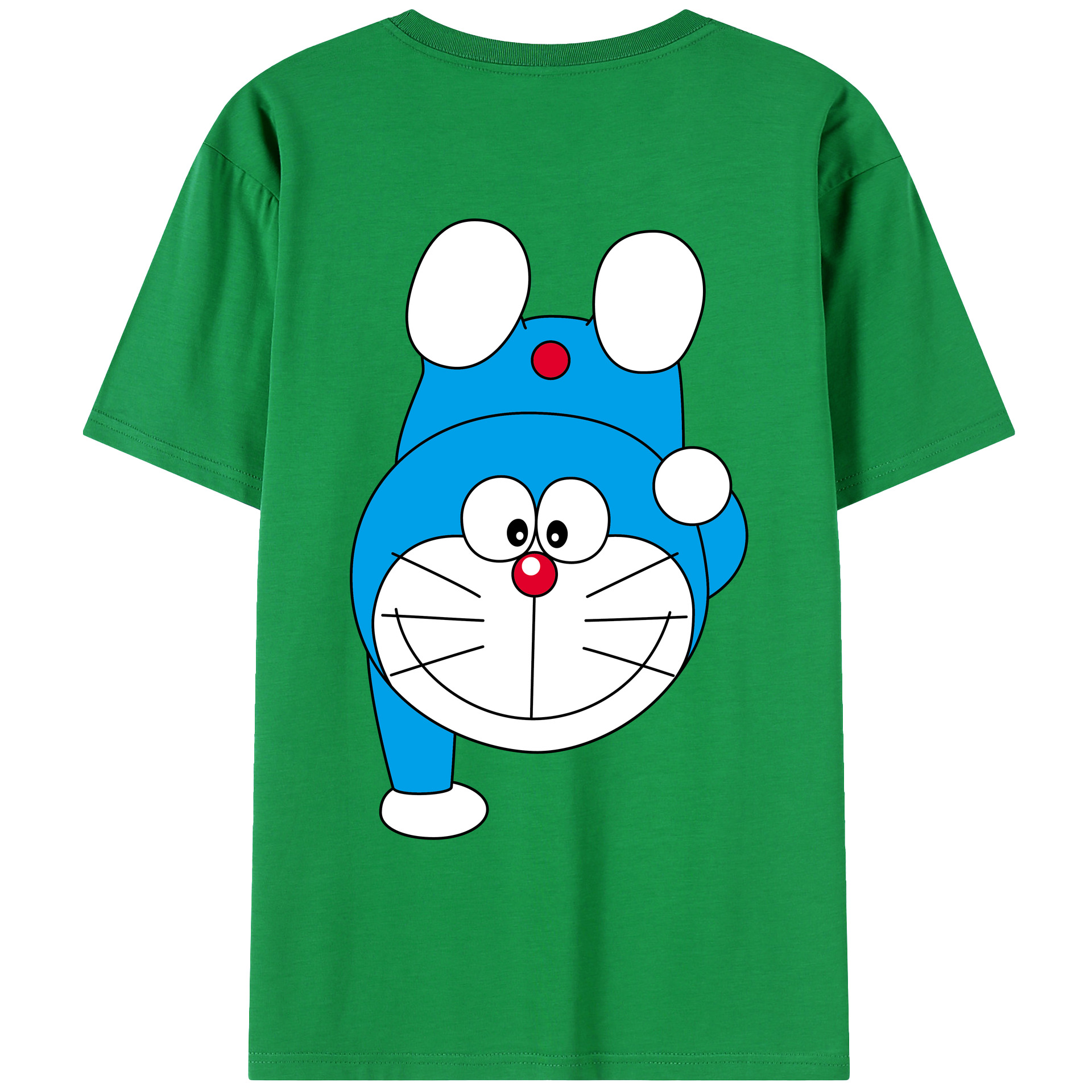 （画像用） ドラえもん Doraemon 綿100％ メンズ半袖Tシャツ（バックプリント） 通気性