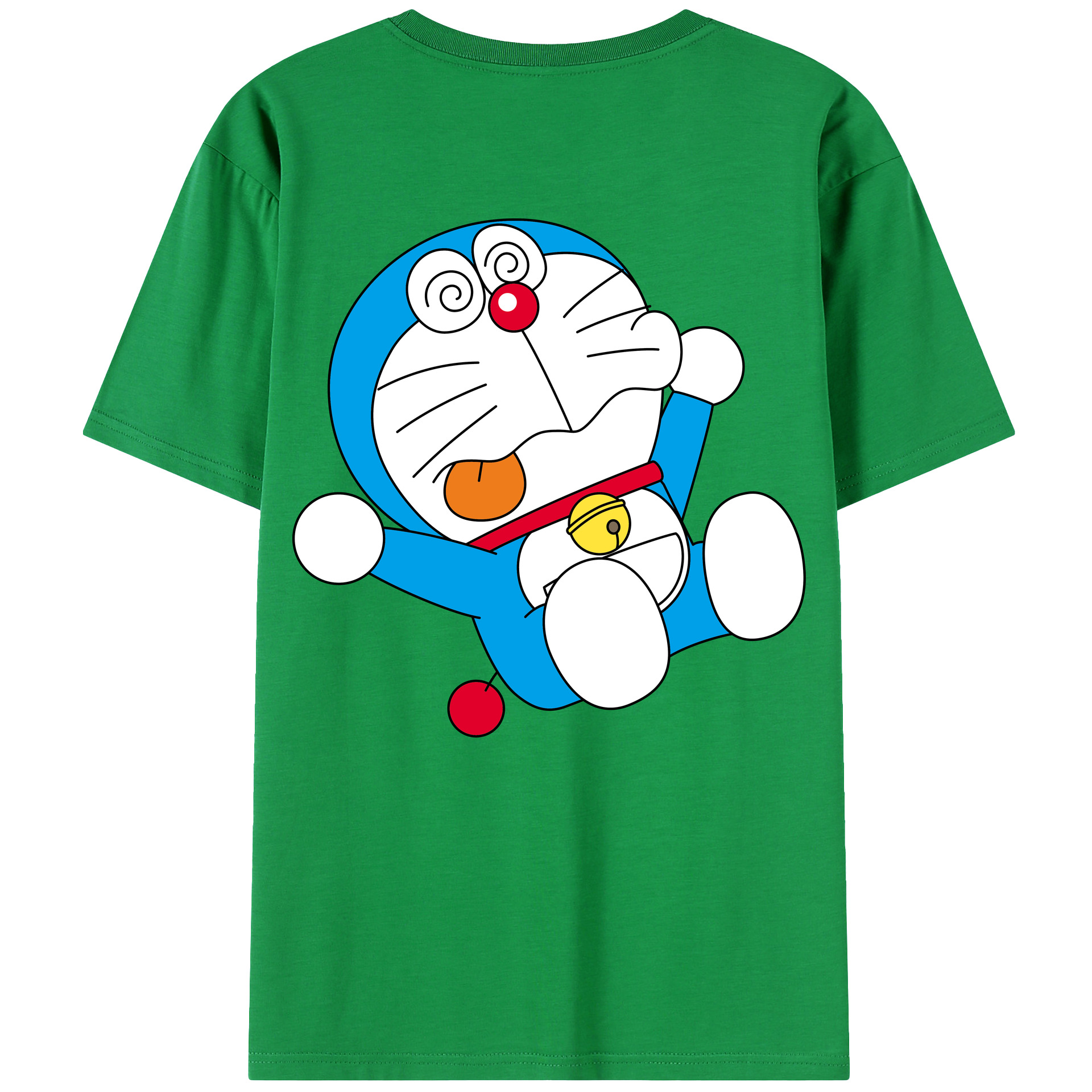 （画像用） ドラえもん Doraemon 綿100％ メンズ半袖Tシャツ（バックプリント） 通気性