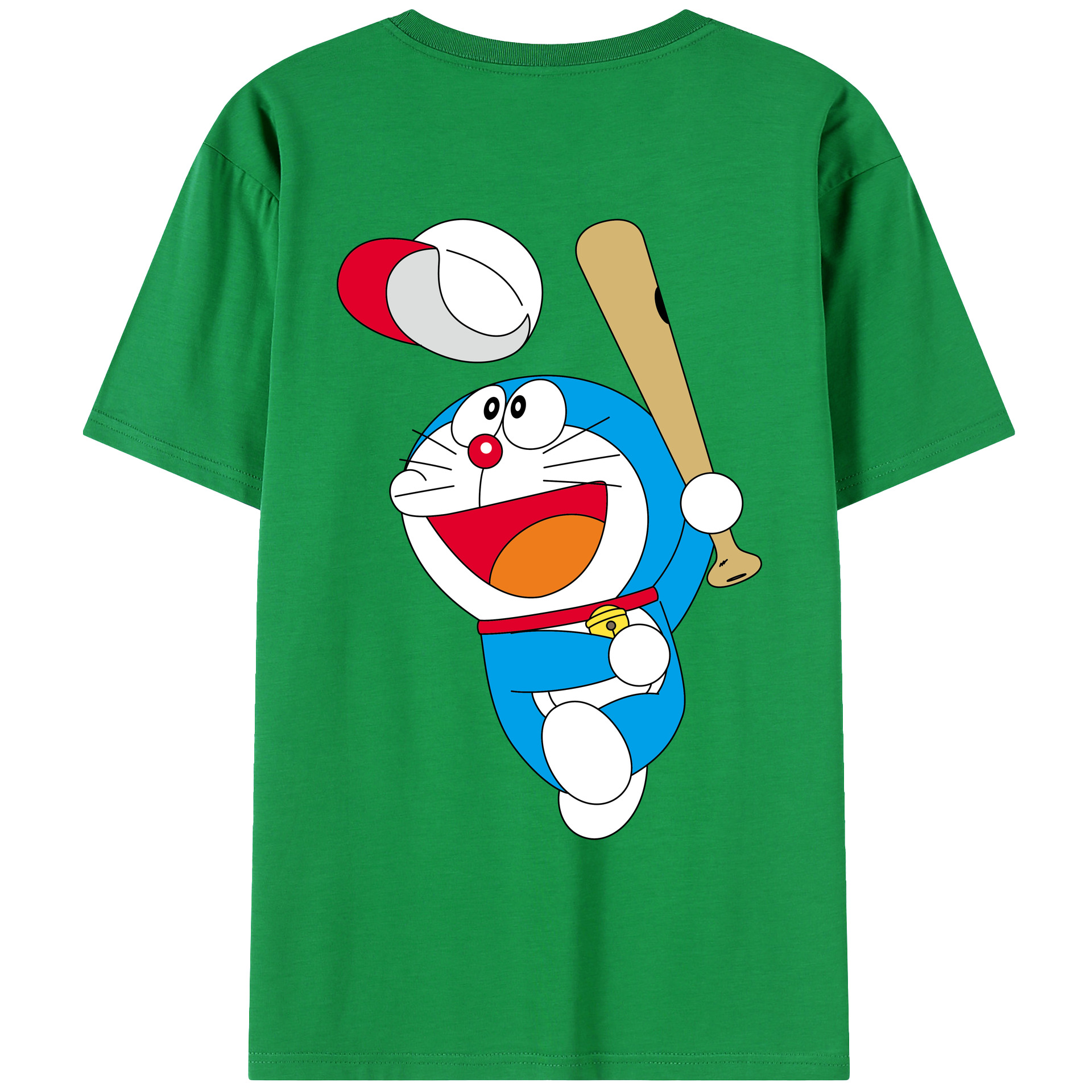 （画像用） ドラえもん Doraemon 綿100％ メンズ半袖Tシャツ（バックプリント） 通気性