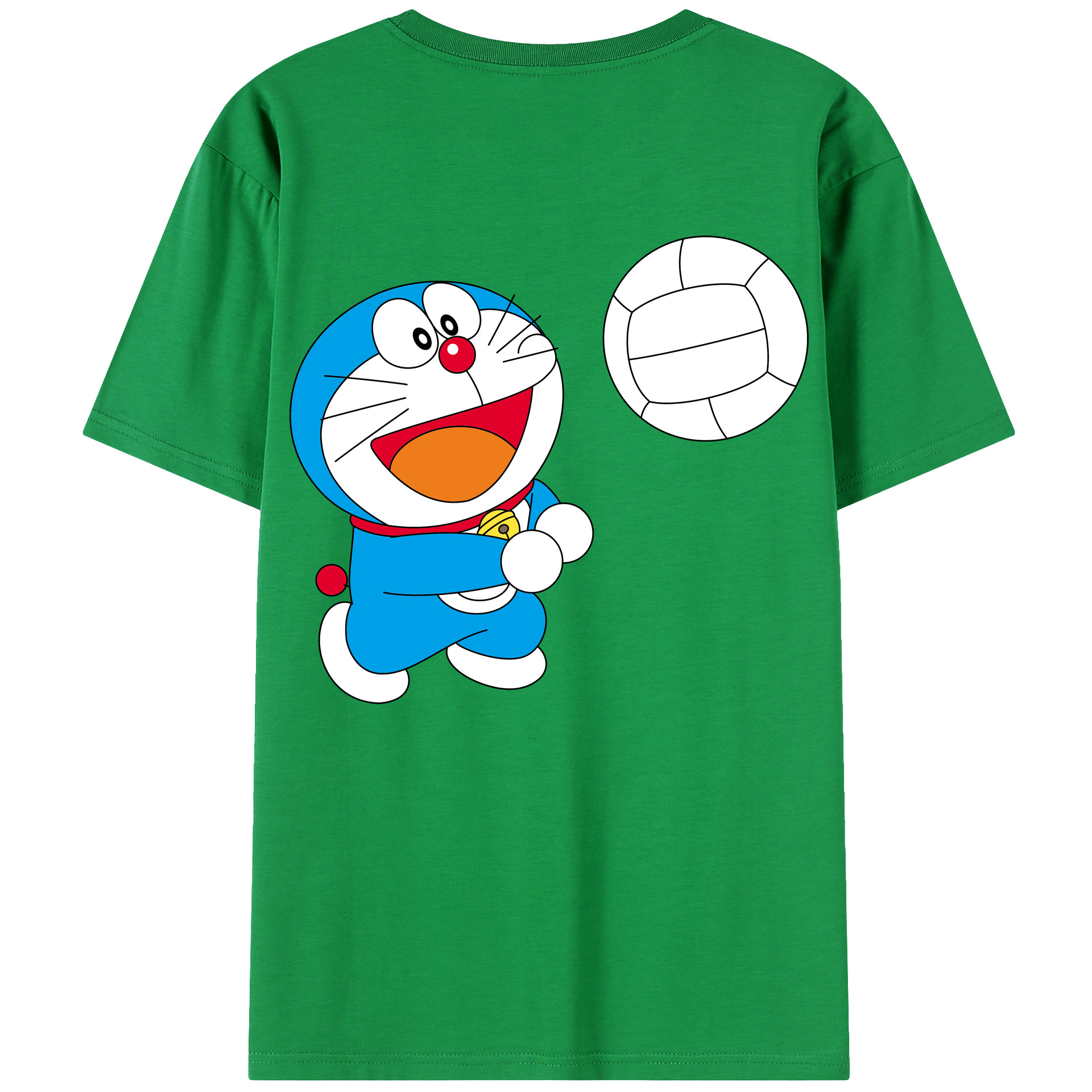 （画像用） ドラえもん Doraemon 綿100％ メンズ半袖Tシャツ（バックプリント） 通気性