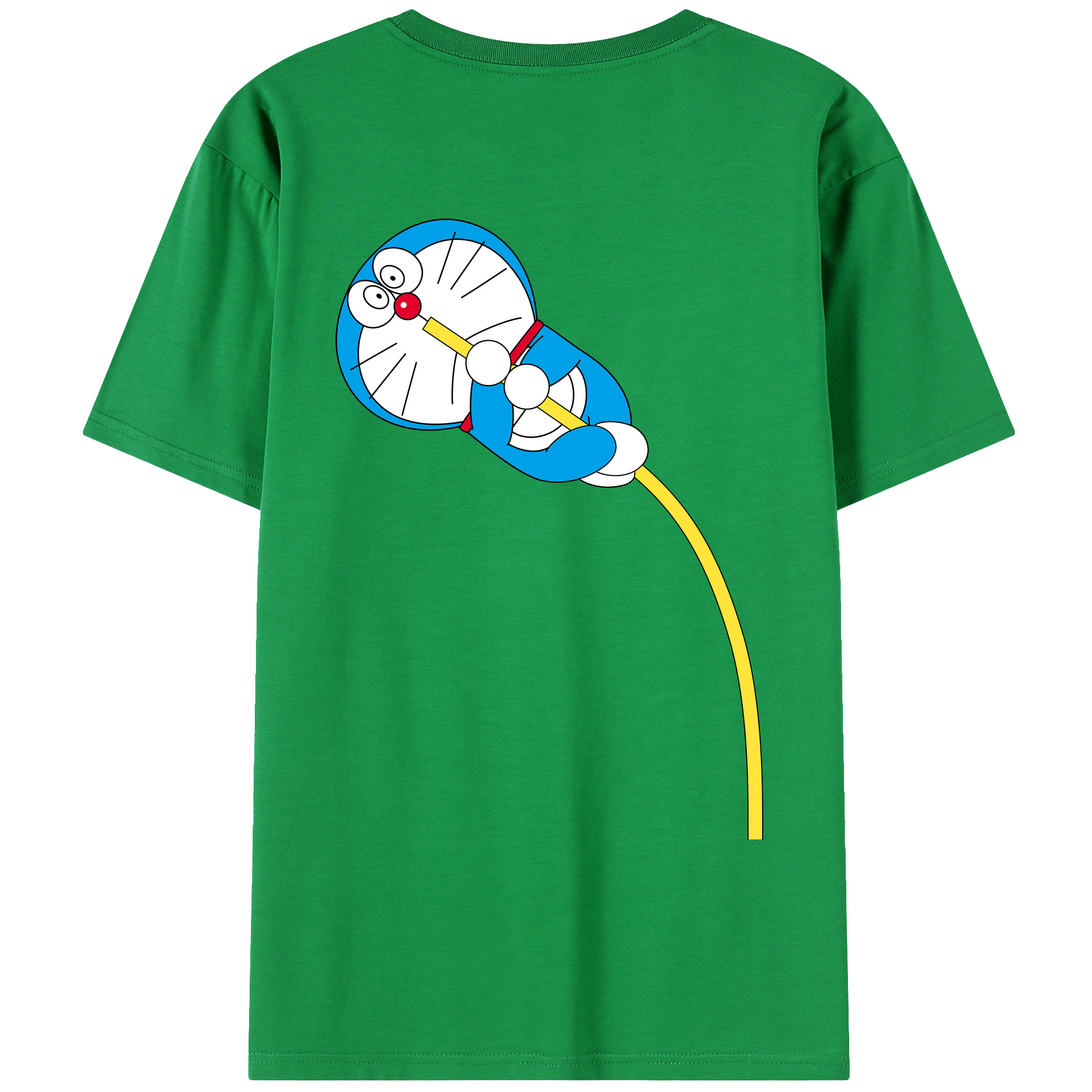 （画像用） ドラえもん Doraemon 綿100％ メンズ半袖Tシャツ（バックプリント） 通気性