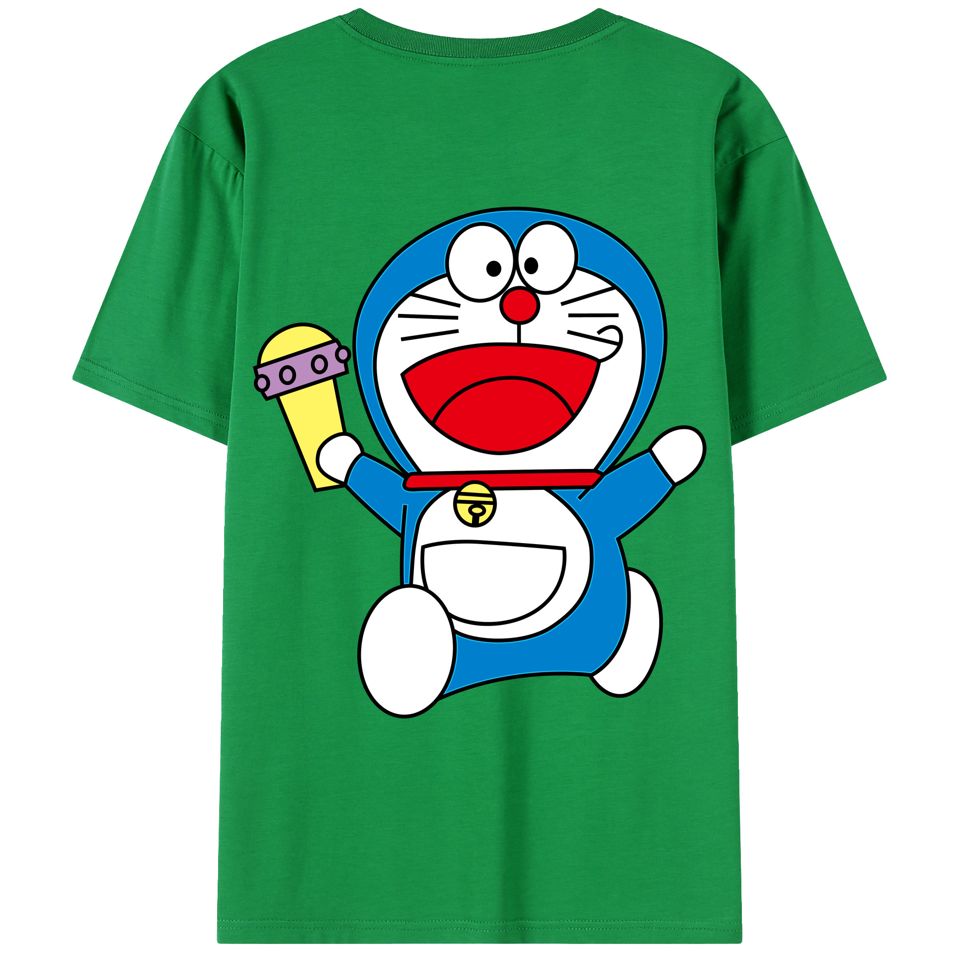 （画像用） ドラえもん Doraemon 綿100％ メンズ半袖Tシャツ（バックプリント） 通気性