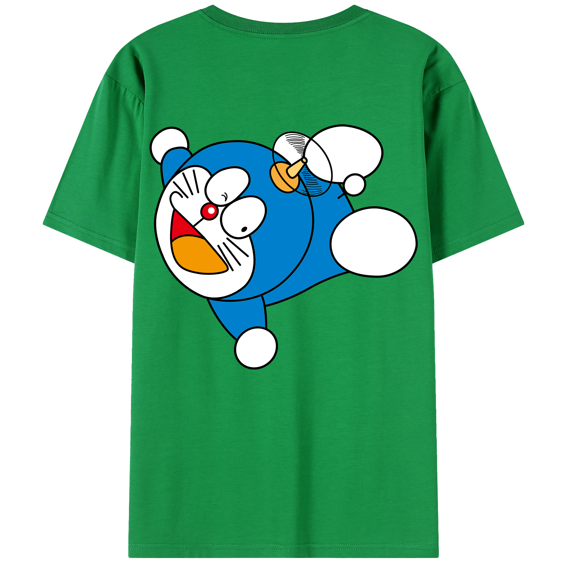 （画像用） ドラえもん Doraemon 綿100％ メンズ半袖Tシャツ（バックプリント） 通気性