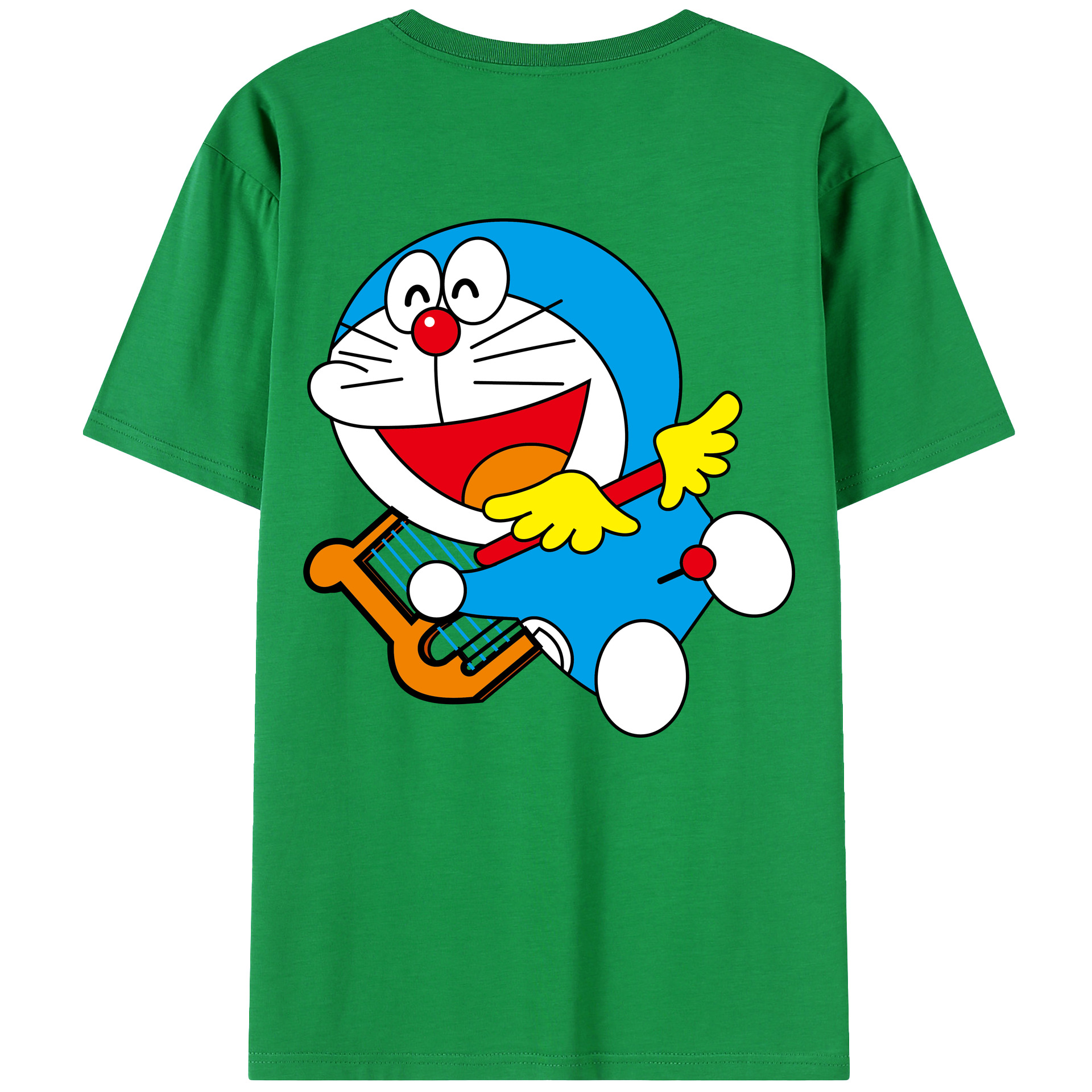 （画像用） ドラえもん Doraemon 綿100％ メンズ半袖Tシャツ（バックプリント） 通気性