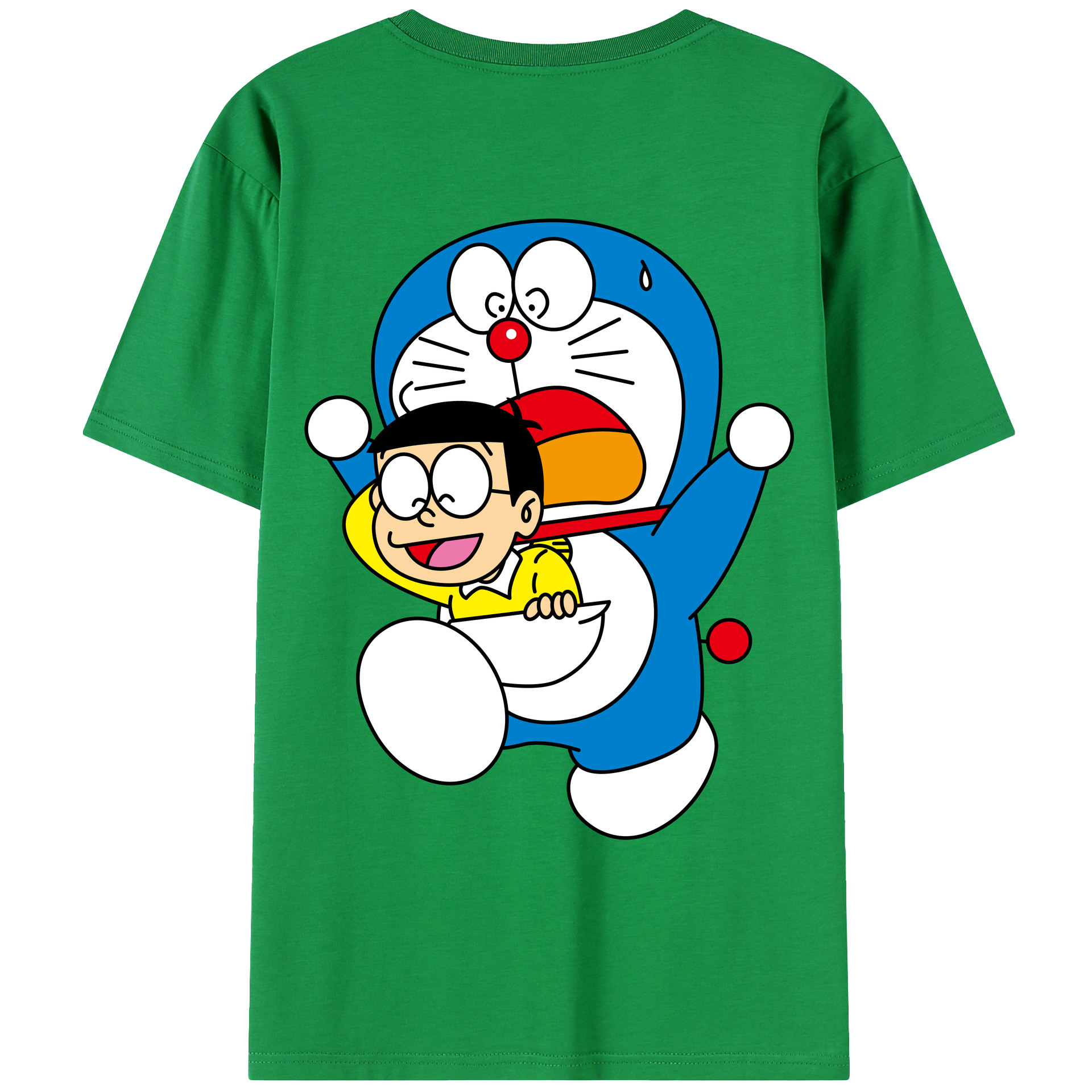 （画像用） ドラえもん Doraemon 綿100％ メンズ半袖Tシャツ（バックプリント） 通気性