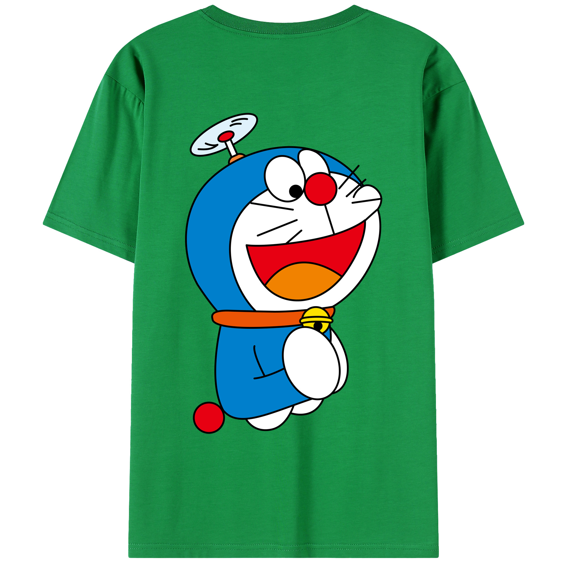 （画像用） ドラえもん Doraemon 綿100％ メンズ半袖Tシャツ（バックプリント） 通気性