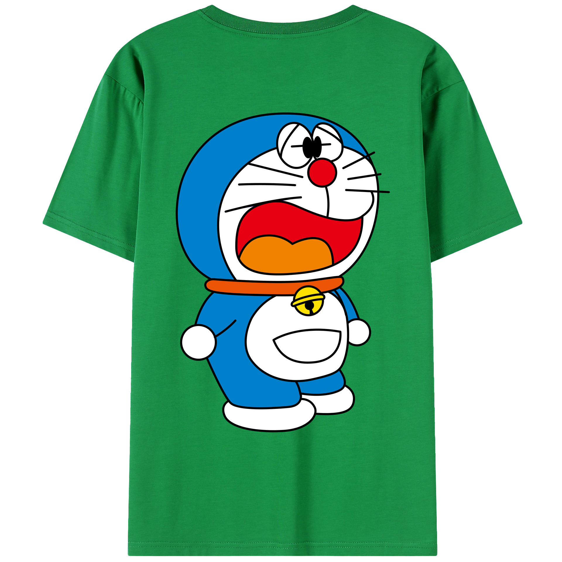 （画像用） ドラえもん Doraemon 綿100％ メンズ半袖Tシャツ（バックプリント） 通気性