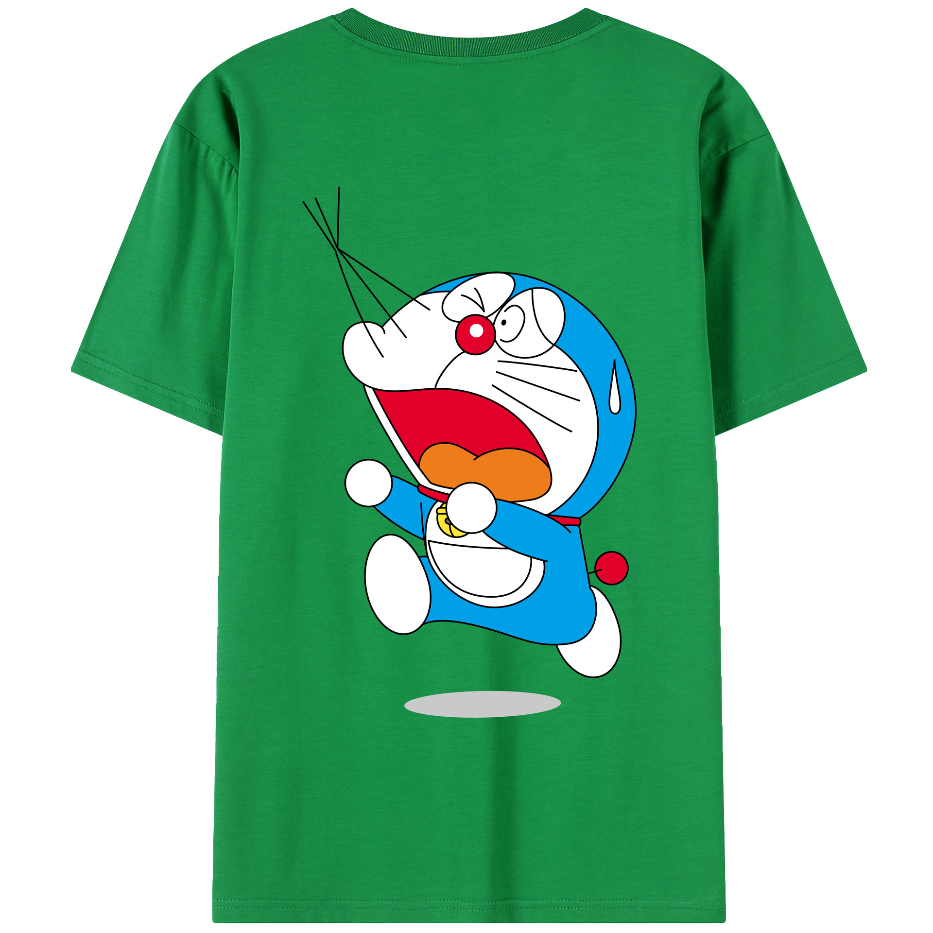 （画像用） ドラえもん Doraemon 綿100％ メンズ半袖Tシャツ（バックプリント） 通気性