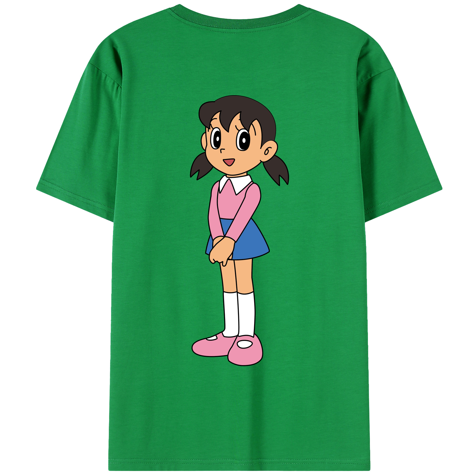 （画像用） ドラえもん みなもと しずか Doraemon Shizuka Minamoto 綿100％ メンズ半袖Tシャツ（バックプリント） 通気性