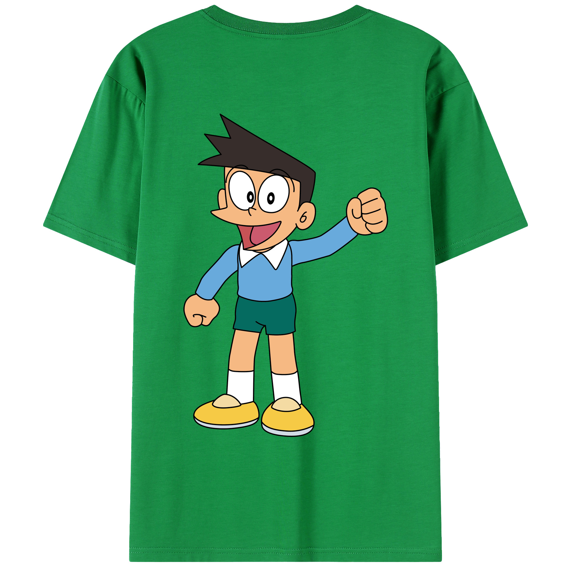 （画像用） ドラえもん 骨川 スネ夫 Doraemon Honekawa Suneo 綿100％ メンズ半袖Tシャツ（バックプリント） 通気性
