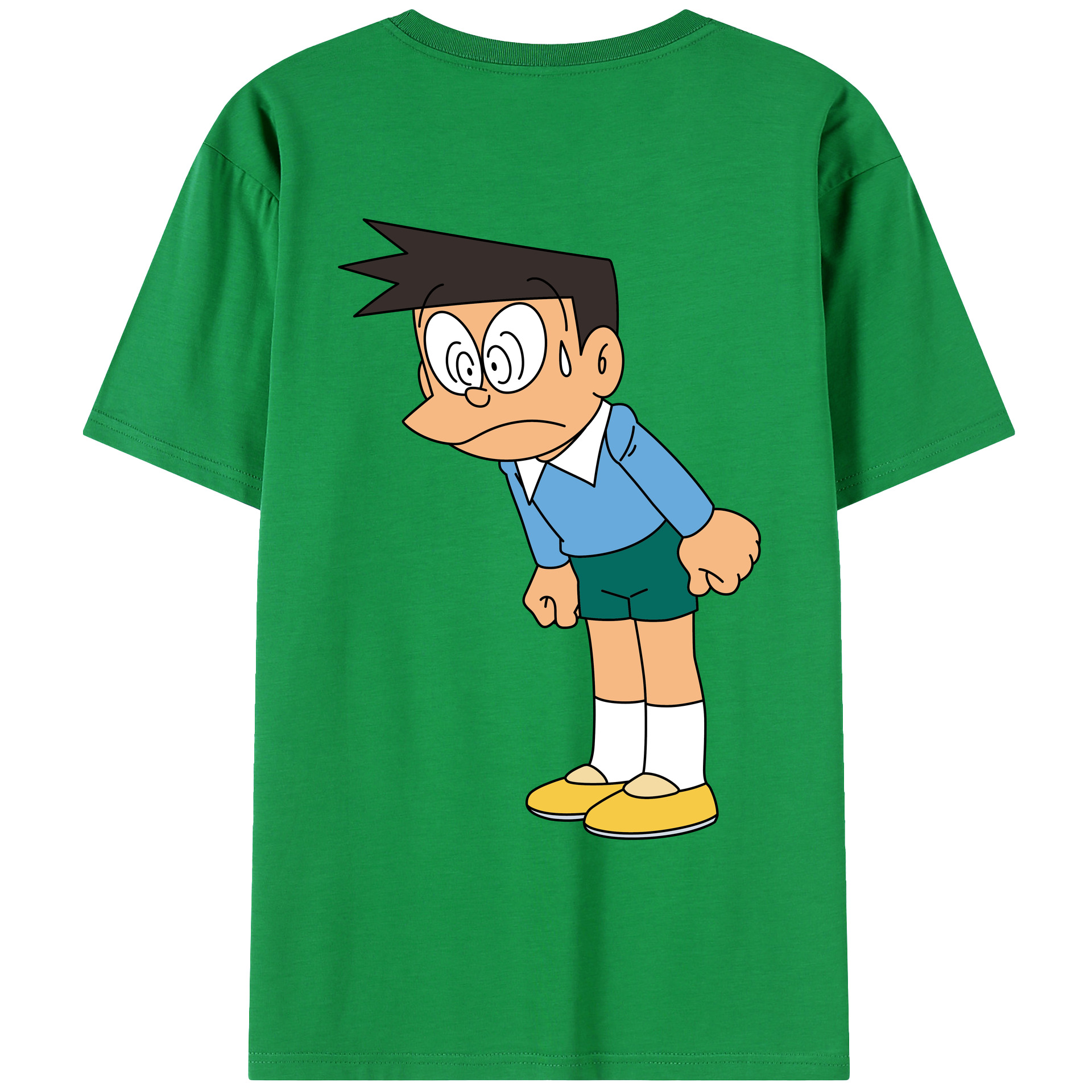 （画像用） ドラえもん 骨川 スネ夫 Doraemon Honekawa Suneo 綿100％ メンズ半袖Tシャツ（バックプリント） 通気性