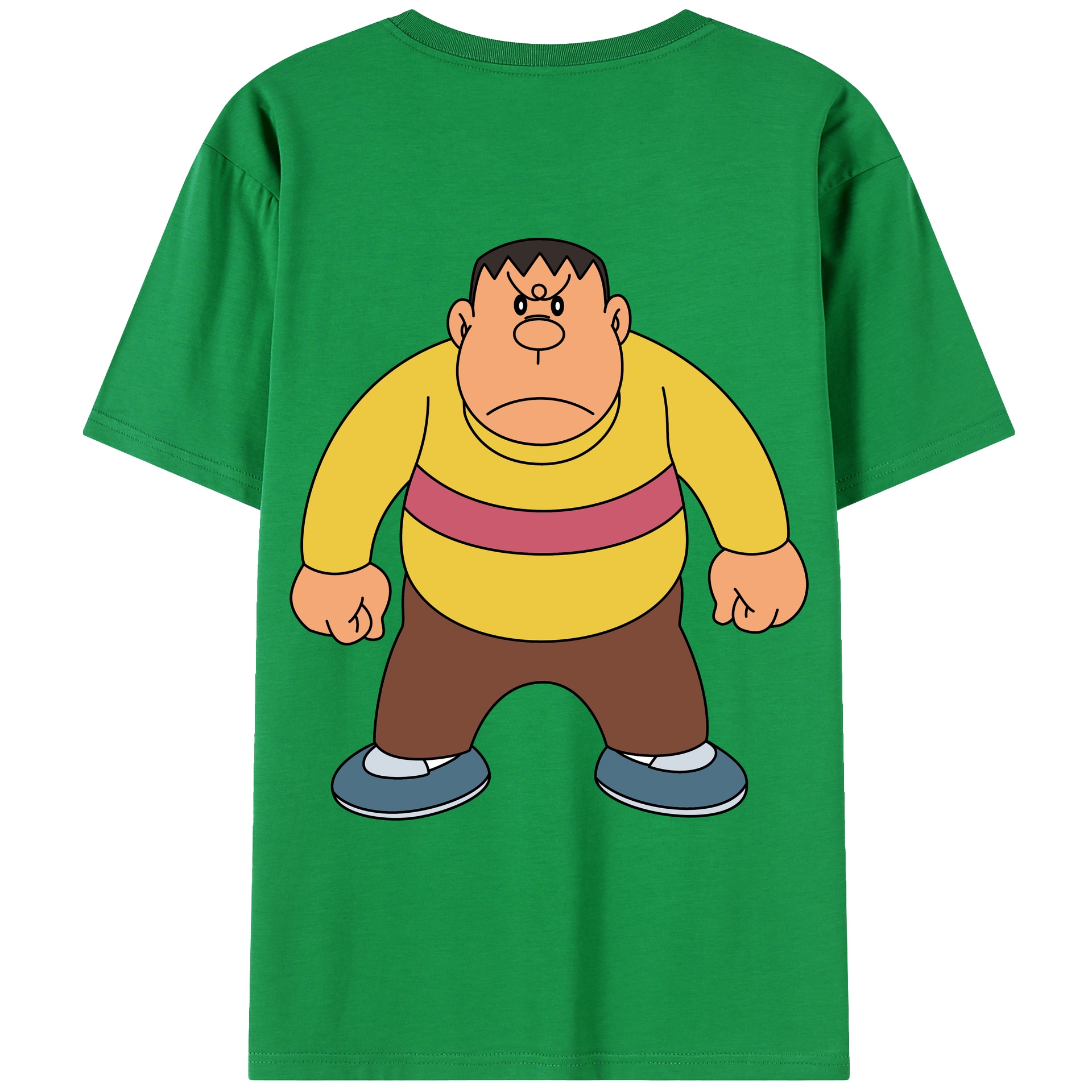 （画像用） ドラえもん 剛田武 Doraemon Gouta Takeshi 綿100％ メンズ半袖Tシャツ（バックプリント） 通気性