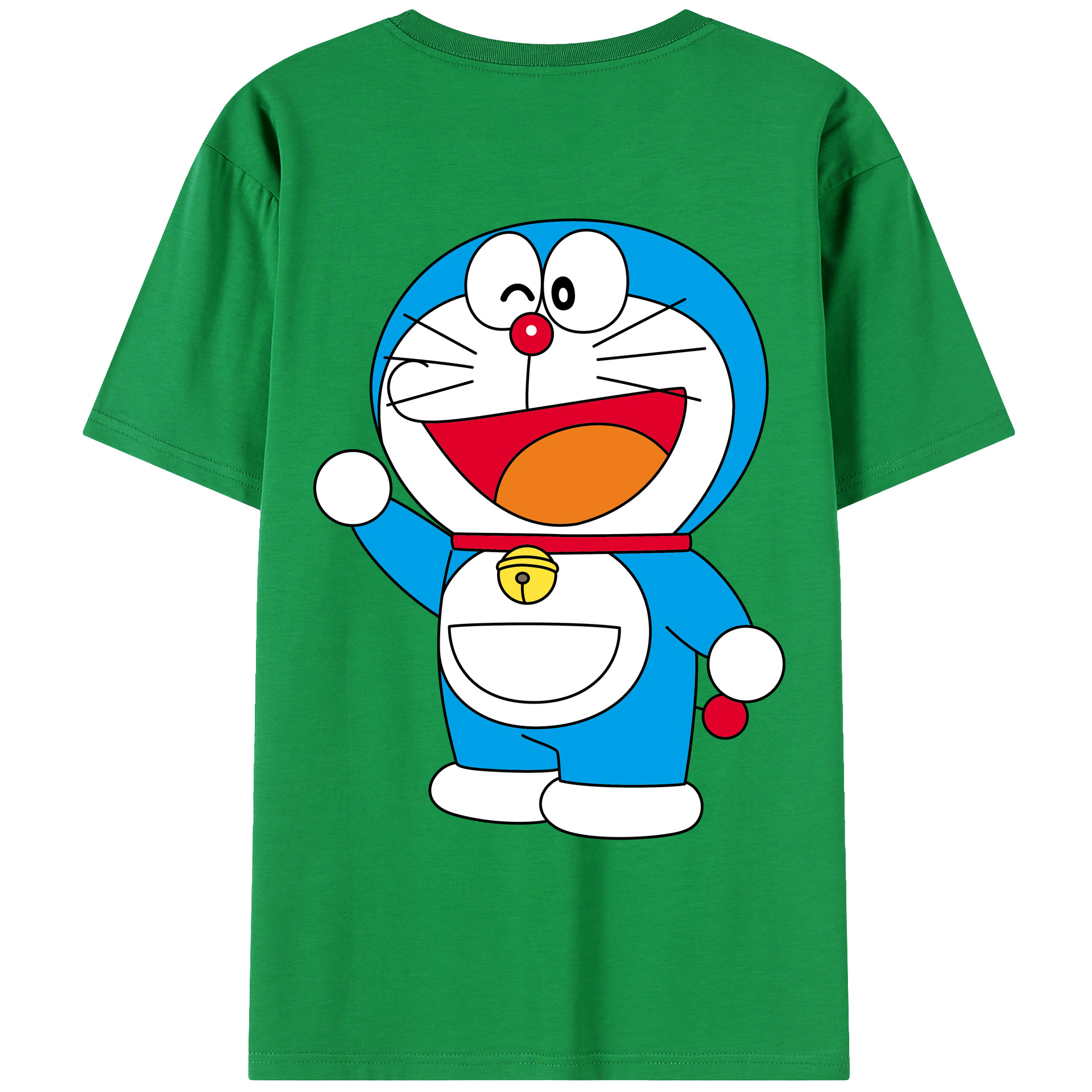 （画像用） ドラえもん Doraemon 綿100％ メンズ半袖Tシャツ（バックプリント） 通気性