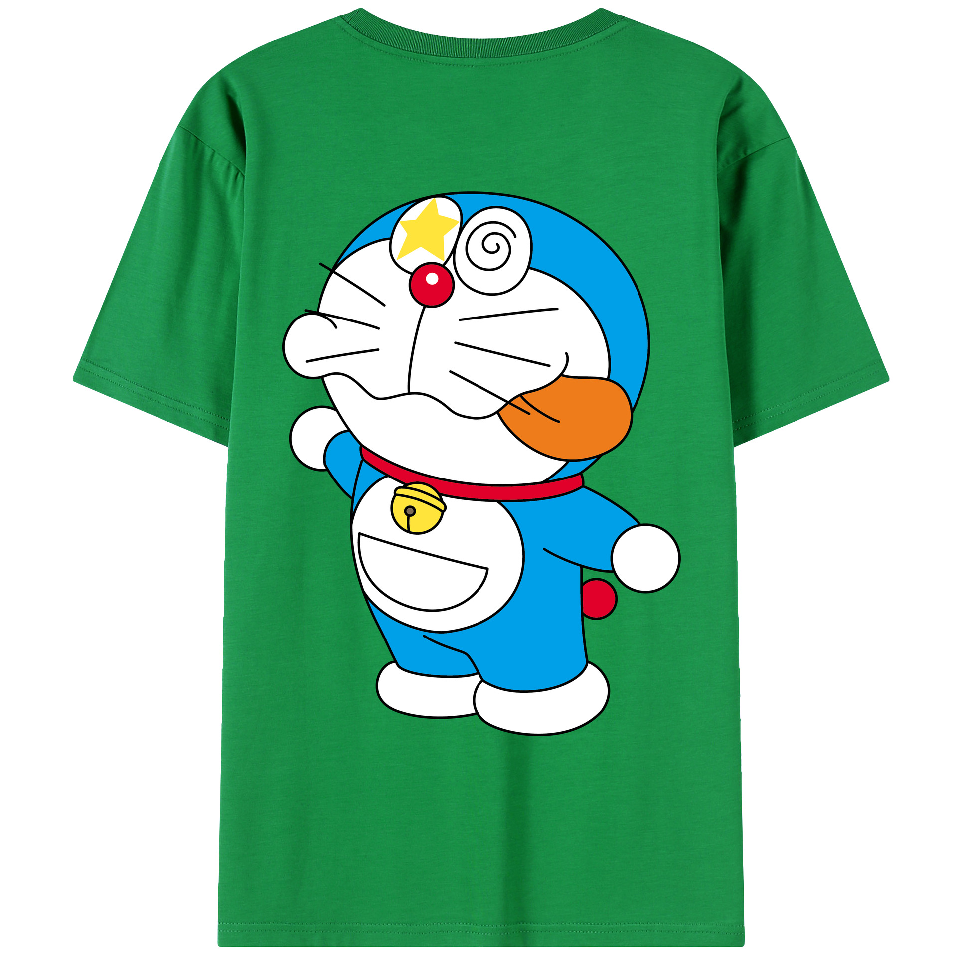 （画像用） ドラえもん Doraemon 綿100％ メンズ半袖Tシャツ（バックプリント） 通気性