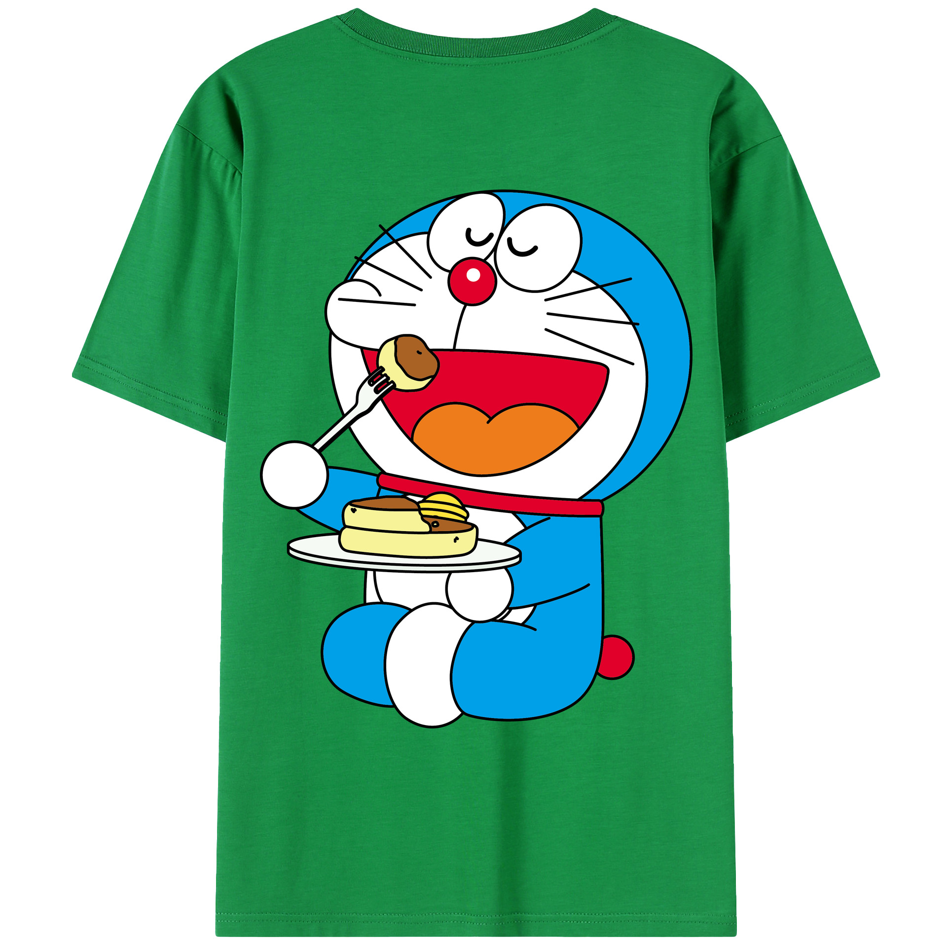 （画像用） ドラえもん Doraemon 綿100％ メンズ半袖Tシャツ（バックプリント） 通気性