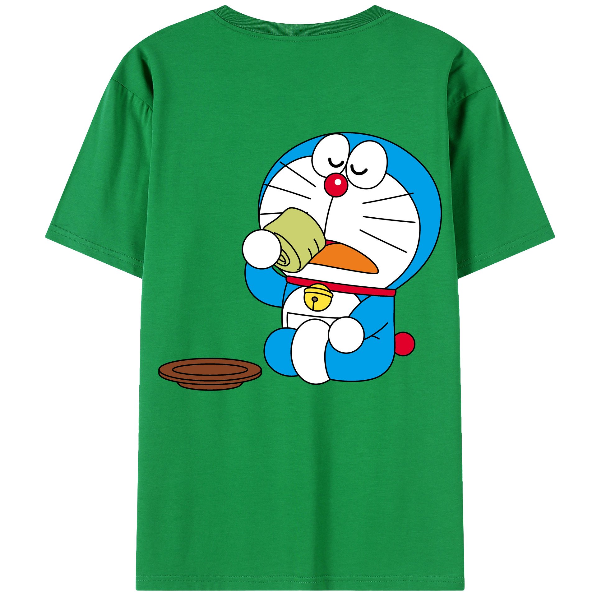 （画像用） ドラえもん Doraemon 綿100％ メンズ半袖Tシャツ（バックプリント） 通気性