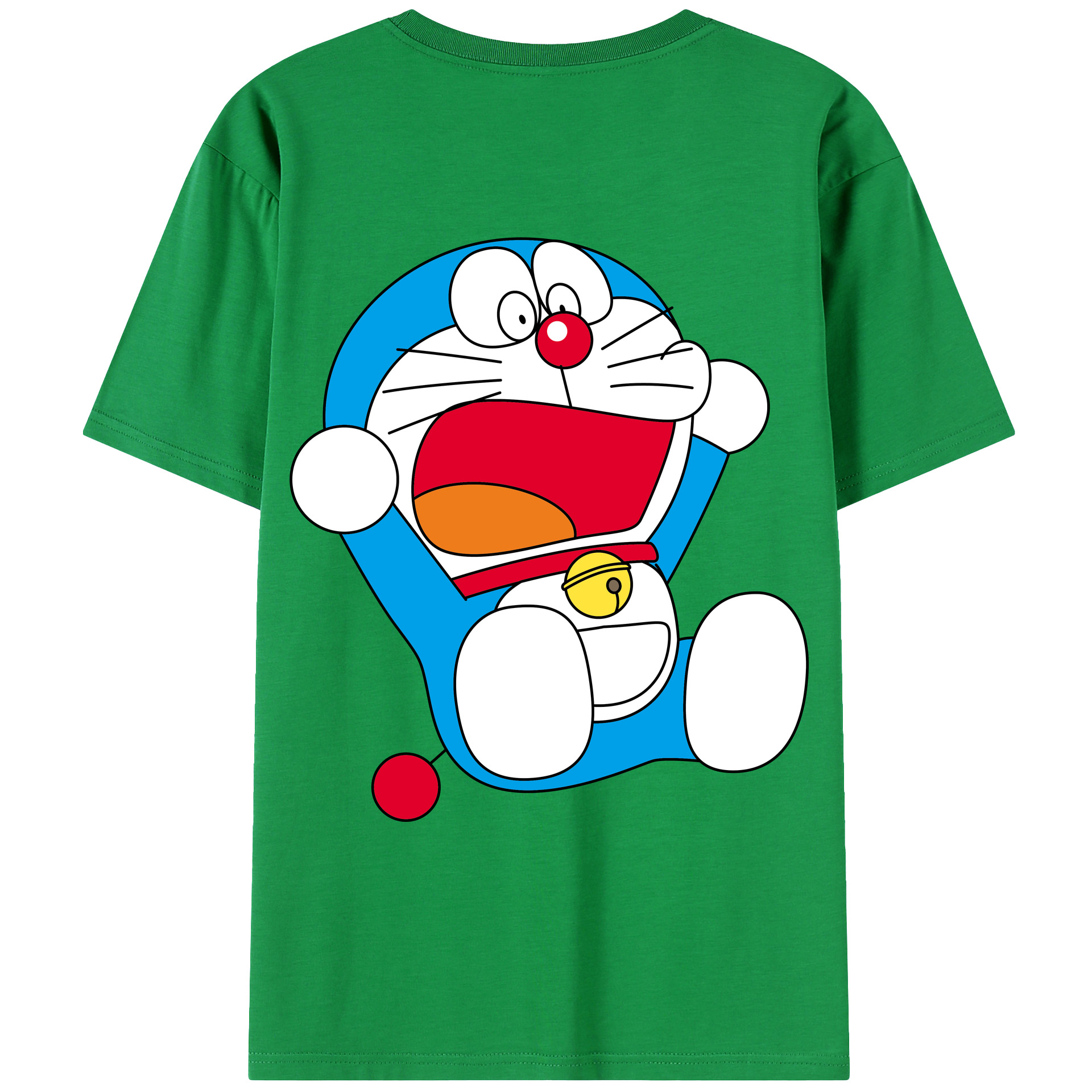 （画像用） ドラえもん Doraemon 綿100％ メンズ半袖Tシャツ（バックプリント） 通気性