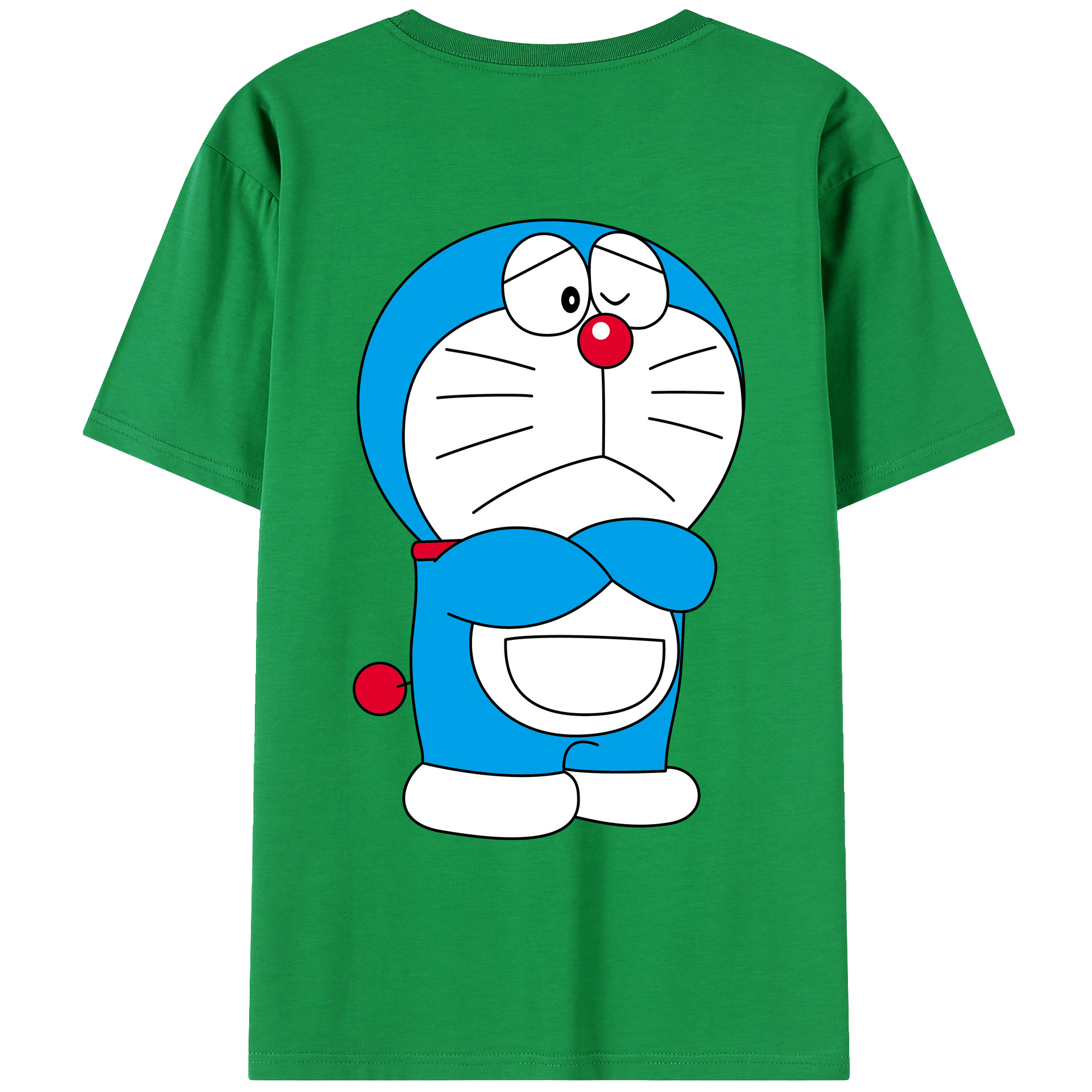 （画像用） ドラえもん Doraemon 綿100％ メンズ半袖Tシャツ（バックプリント） 通気性