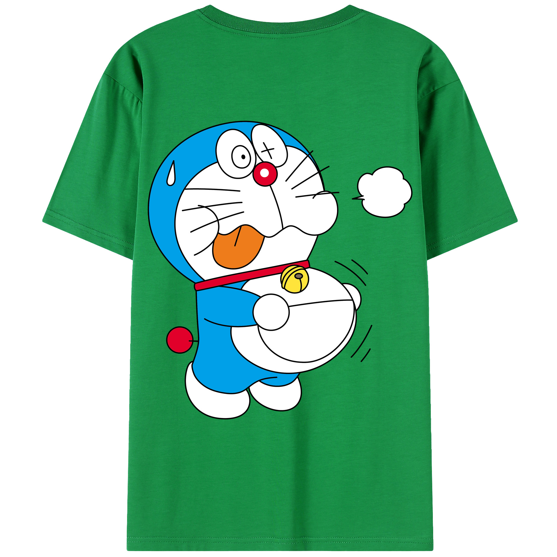 （画像用） ドラえもん Doraemon 綿100％ メンズ半袖Tシャツ（バックプリント） 通気性