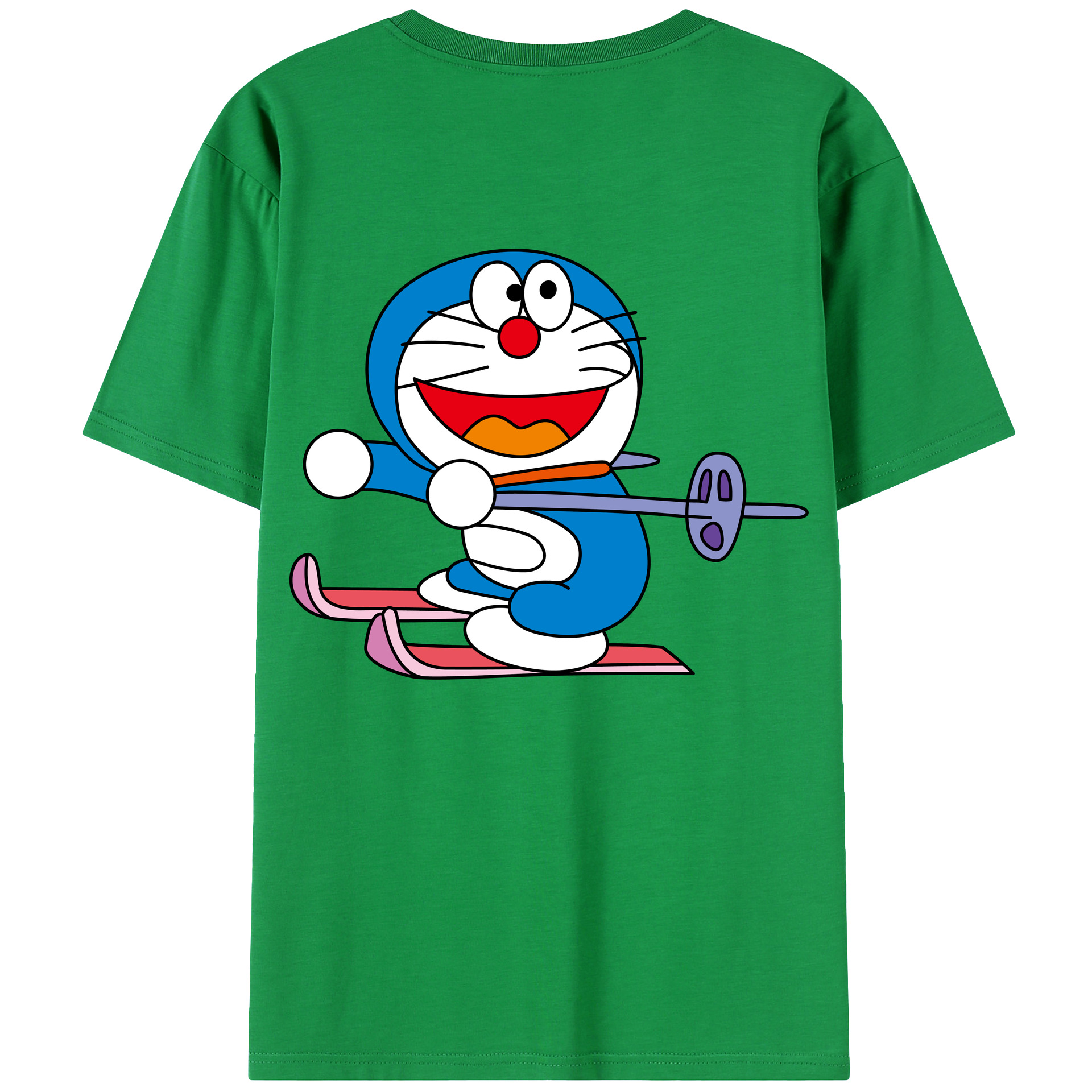 （画像用） ドラえもん Doraemon 綿100％ メンズ半袖Tシャツ（バックプリント） 通気性