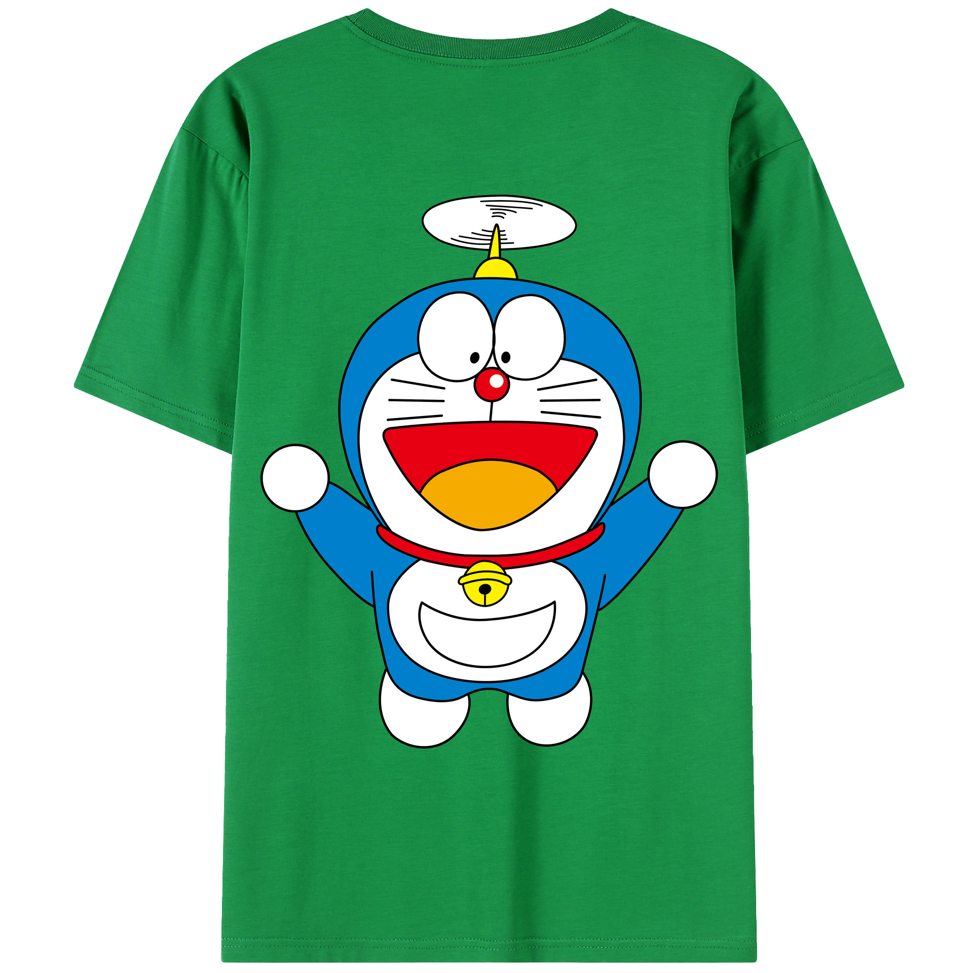 （画像用） ドラえもん Doraemon 綿100％ メンズ半袖Tシャツ（バックプリント） 通気性