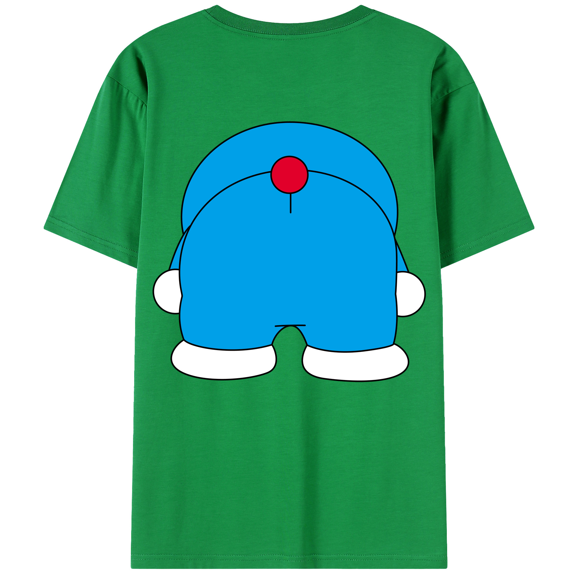 （画像用） ドラえもん Doraemon 綿100％ メンズ半袖Tシャツ（バックプリント） 通気性