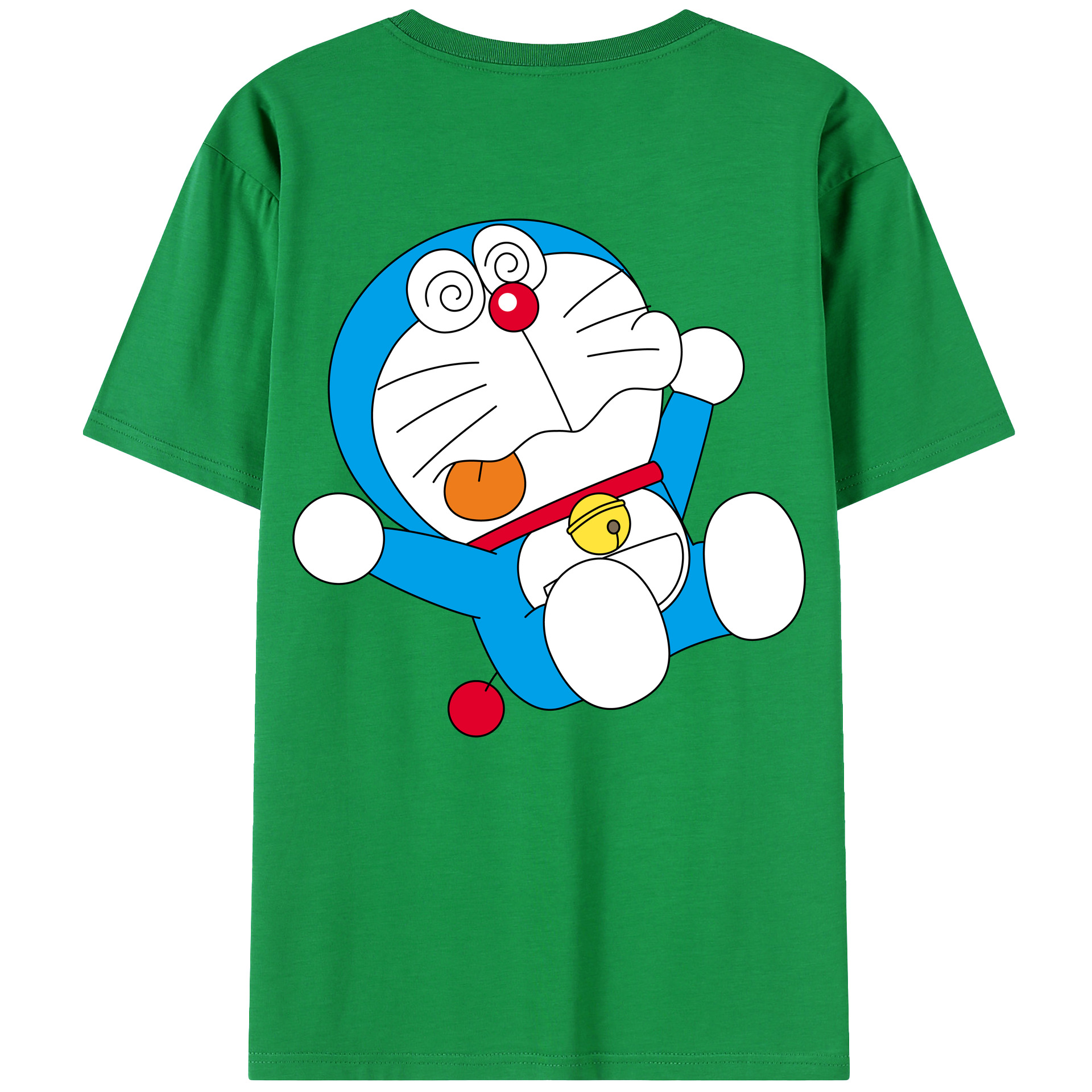（画像用） ドラえもん Doraemon 綿100％ メンズ半袖Tシャツ（バックプリント） 通気性