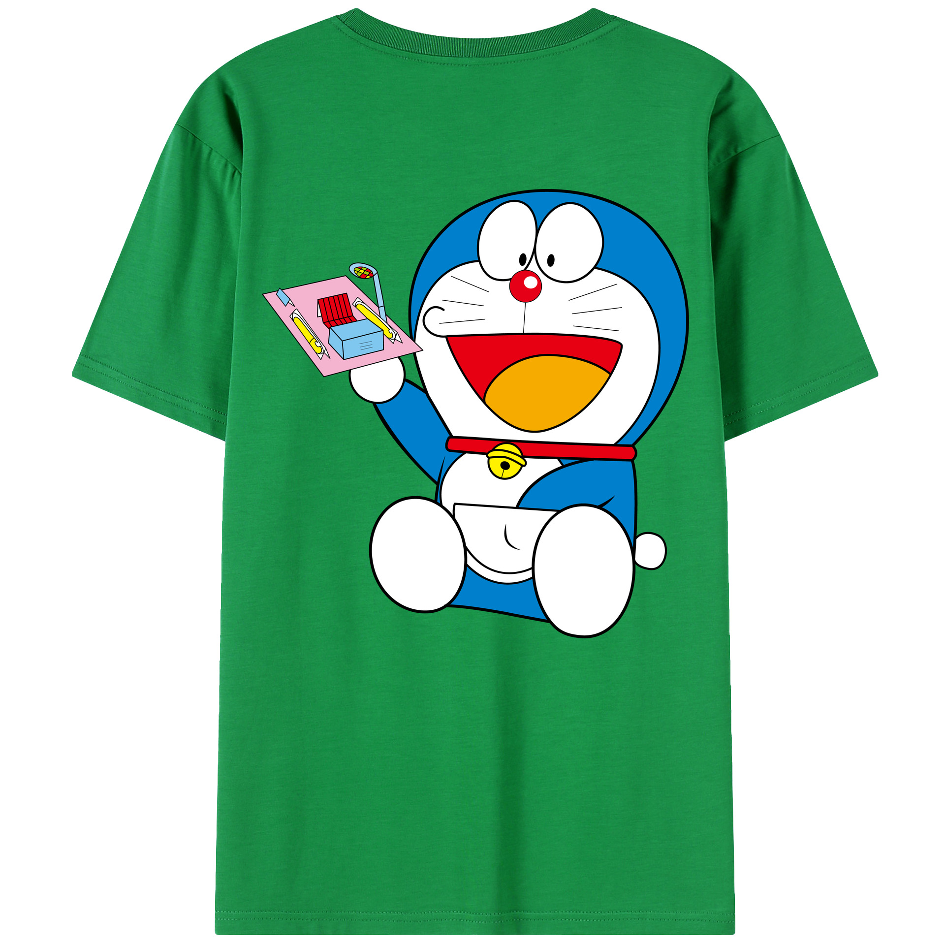 （画像用） ドラえもん Doraemon 綿100％ メンズ半袖Tシャツ（バックプリント） 通気性