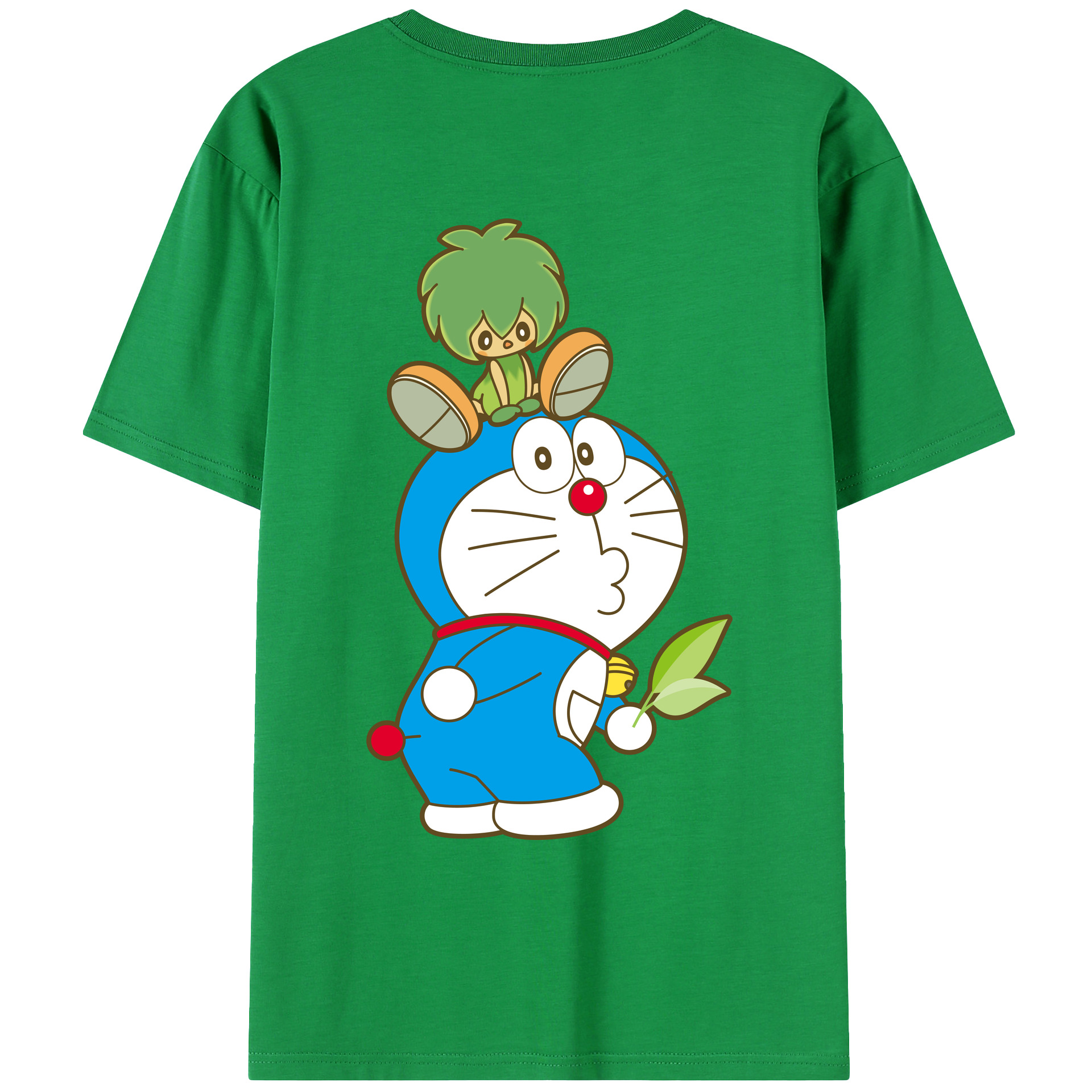 （画像用） ドラえもん Doraemon 綿100％ メンズ半袖Tシャツ（バックプリント） 通気性