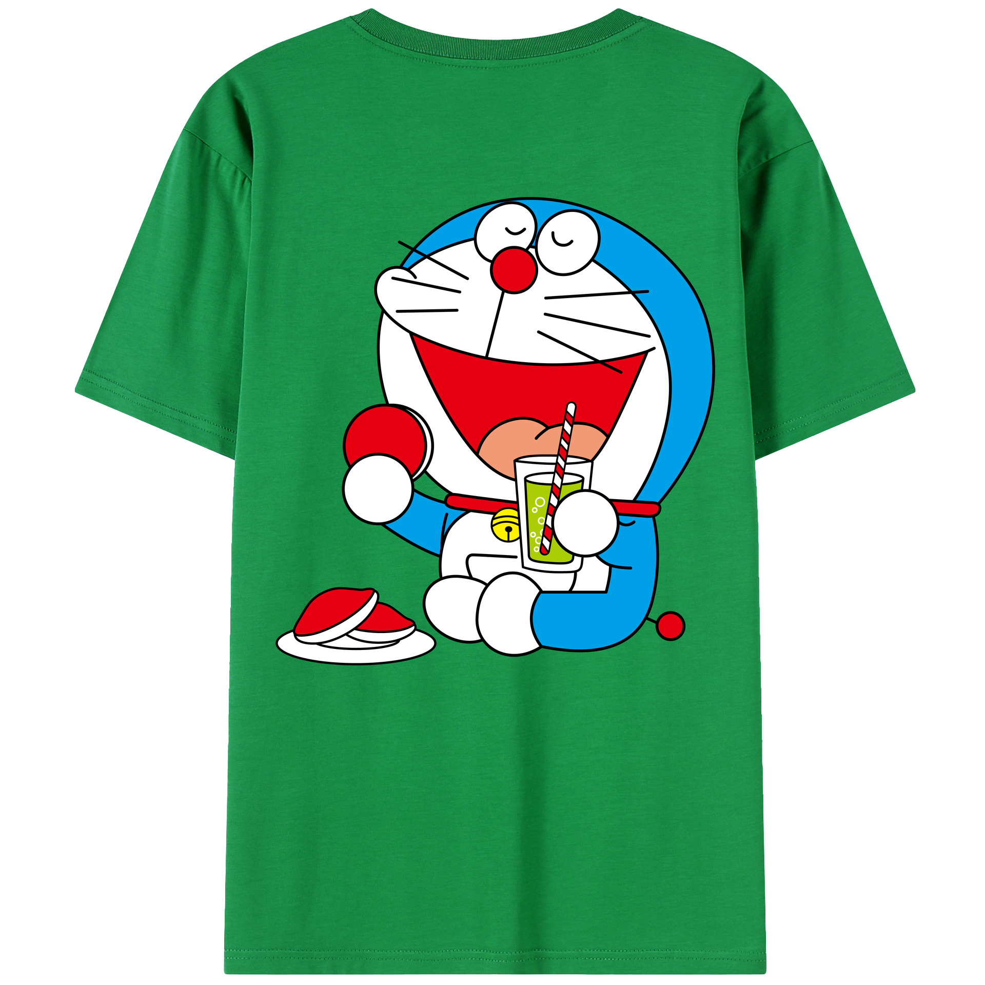 （画像用） ドラえもん Doraemon 綿100％ メンズ半袖Tシャツ（バックプリント） 通気性