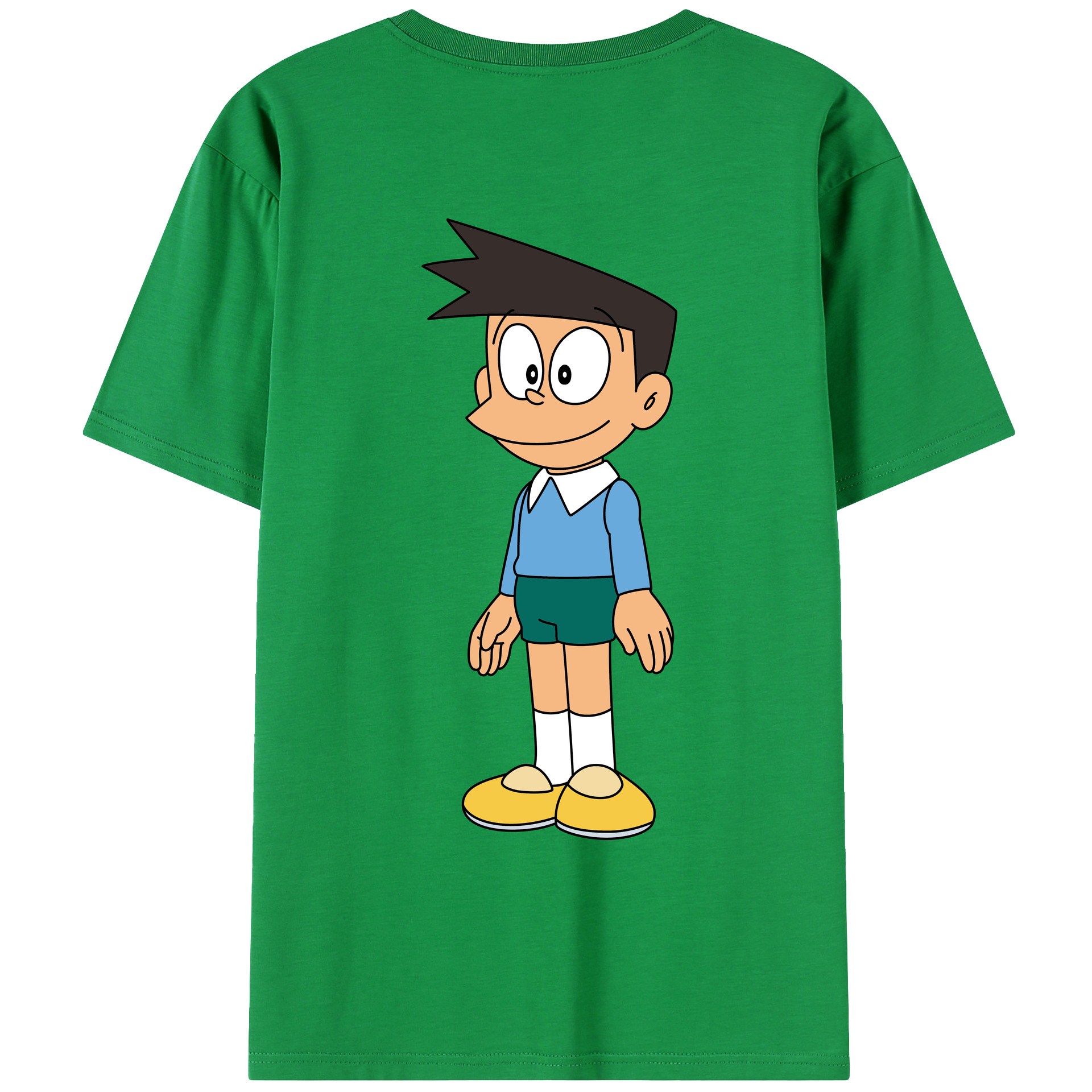 （画像用） ドラえもん 骨川 スネ夫 Doraemon Honekawa Suneo 綿100％ メンズ半袖Tシャツ（バックプリント） 通気性