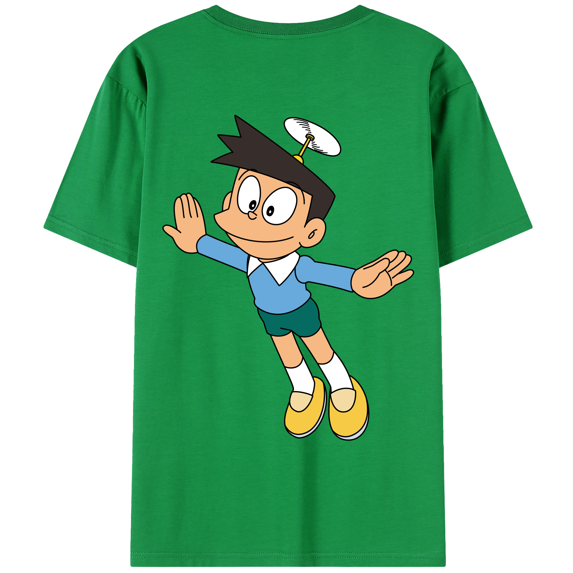 （画像用） ドラえもん 骨川 スネ夫 Doraemon Honekawa Suneo 綿100％ メンズ半袖Tシャツ（バックプリント） 通気性