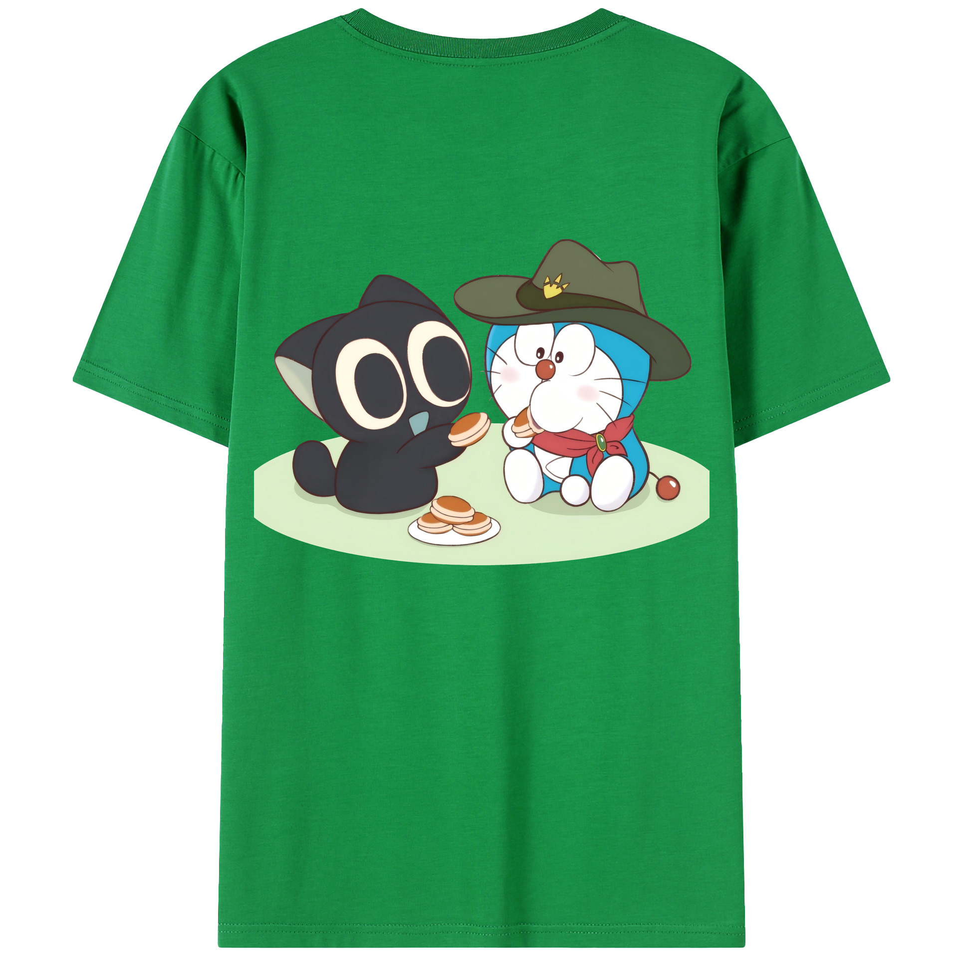 （画像用） ドラえもん Doraemon 綿100％ メンズ半袖Tシャツ（バックプリント） 通気性