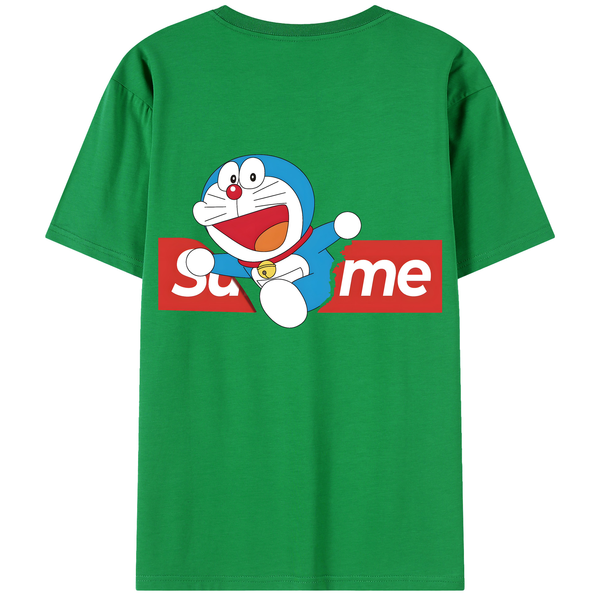 （画像用） ドラえもん Doraemon 綿100％ メンズ半袖Tシャツ（バックプリント） 通気性