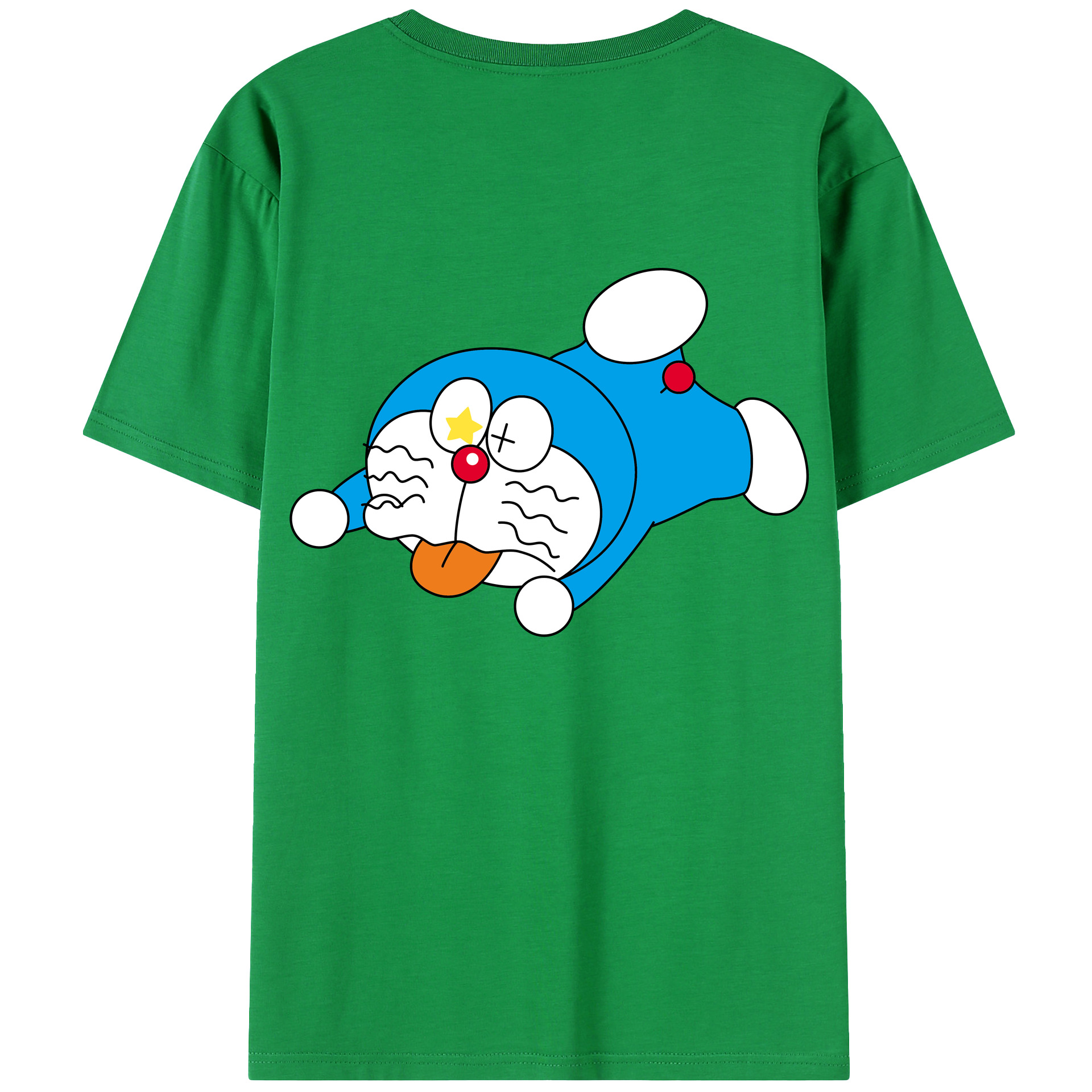 （画像用） ドラえもん Doraemon 綿100％ メンズ半袖Tシャツ（バックプリント） 通気性