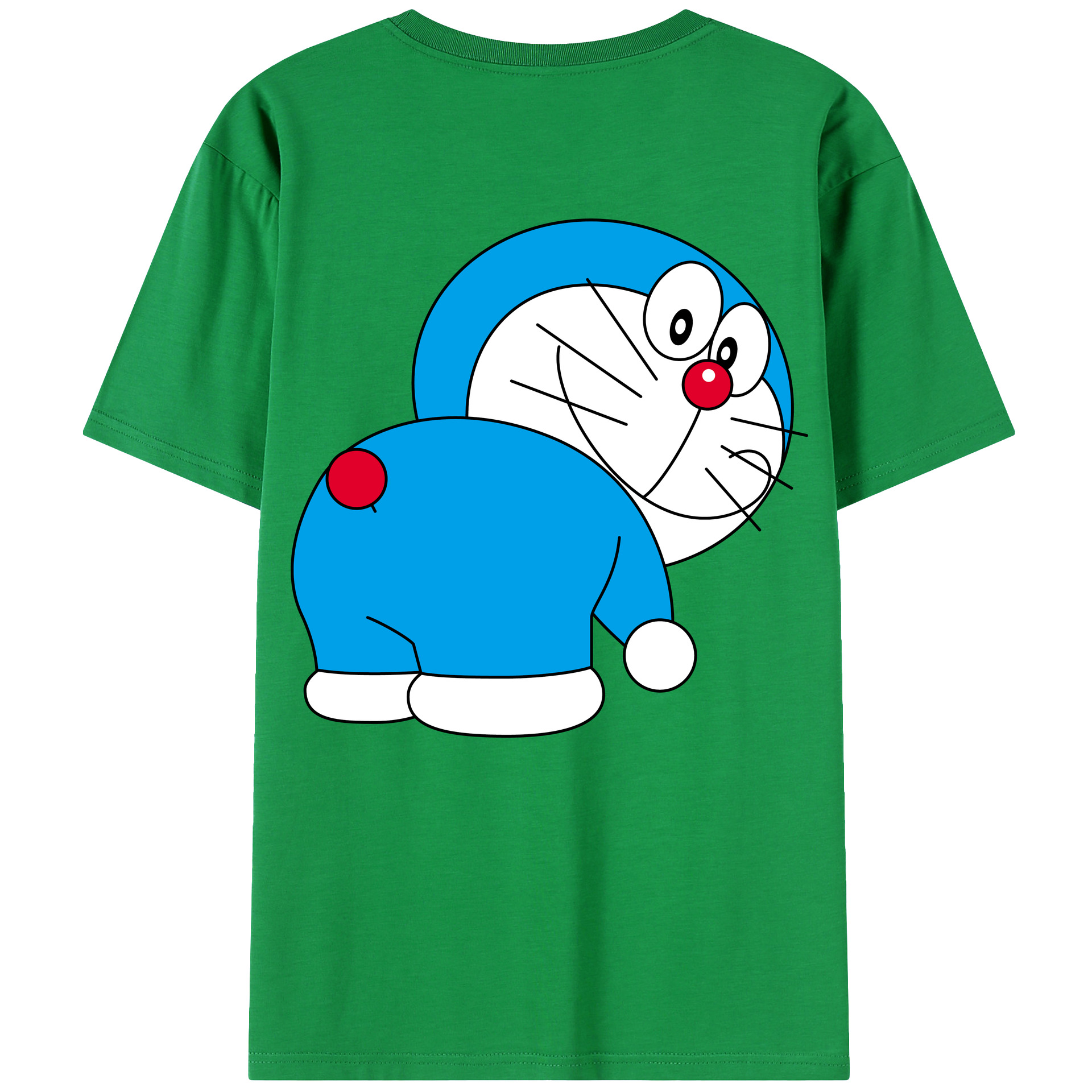 （画像用） ドラえもん Doraemon 綿100％ メンズ半袖Tシャツ（バックプリント） 通気性
