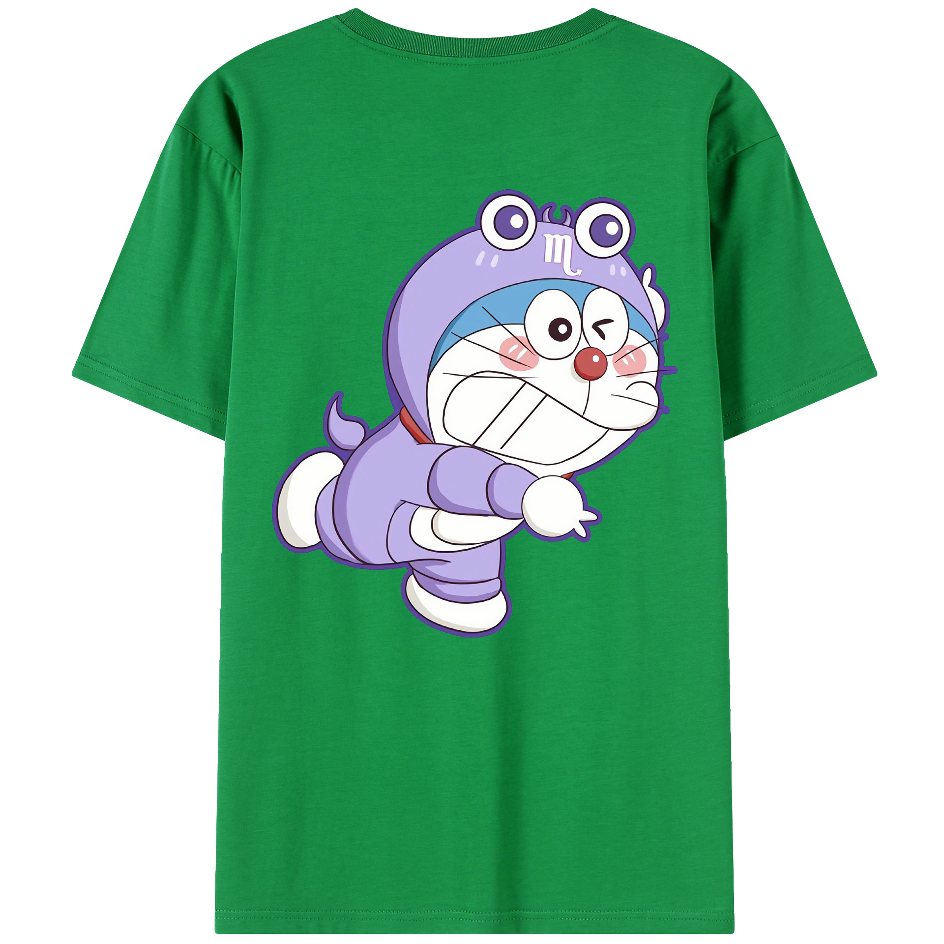 （画像用） ドラえもん Doraemon 綿100％ メンズ半袖Tシャツ（バックプリント） 通気性