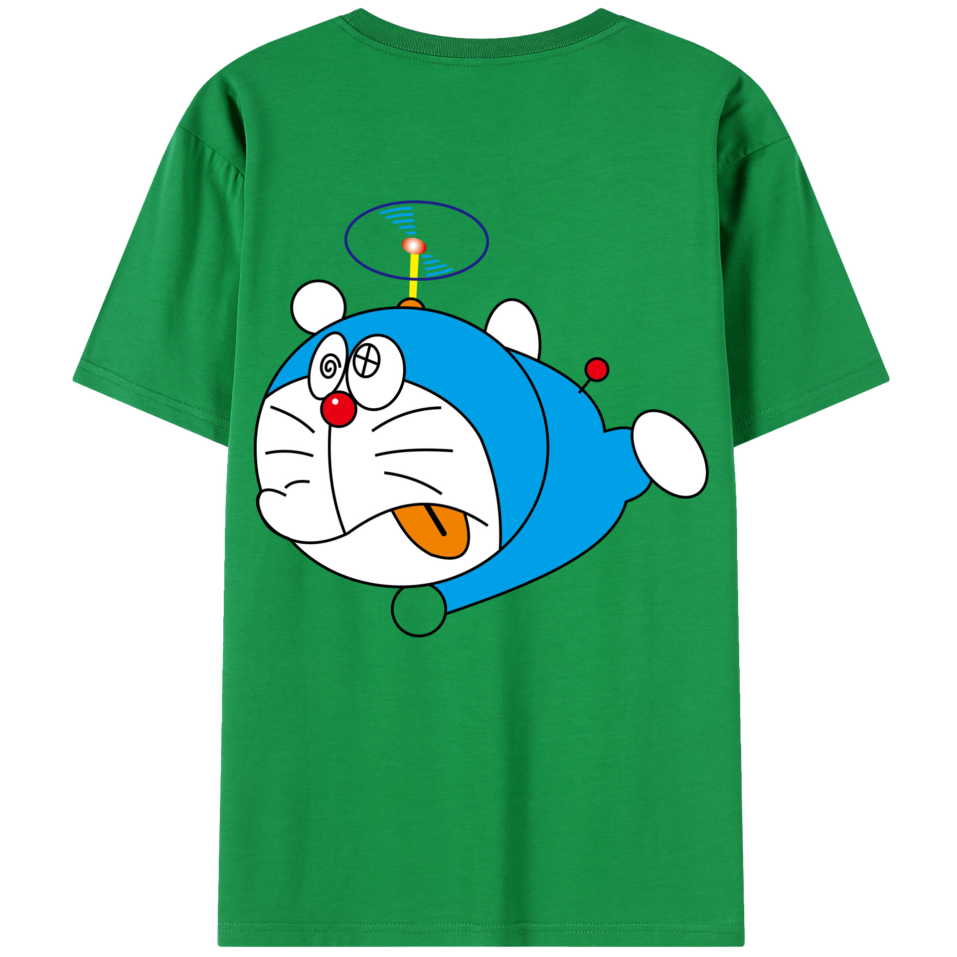 （画像用） ドラえもん Doraemon 綿100％ メンズ半袖Tシャツ（バックプリント） 通気性
