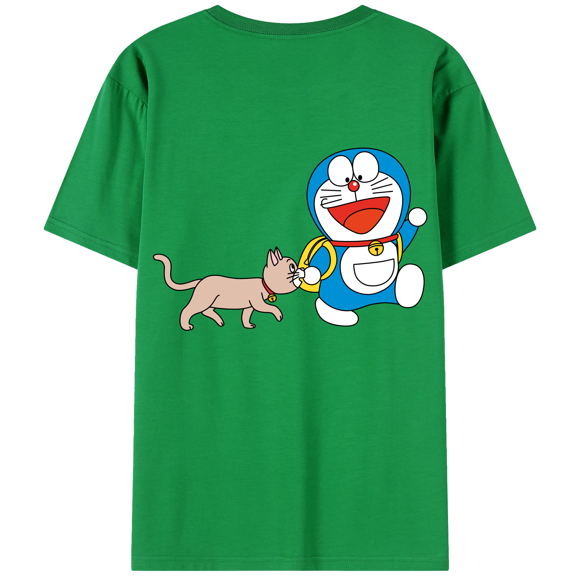 （画像用） ドラえもん Doraemon 綿100％ メンズ半袖Tシャツ（バックプリント） 通気性