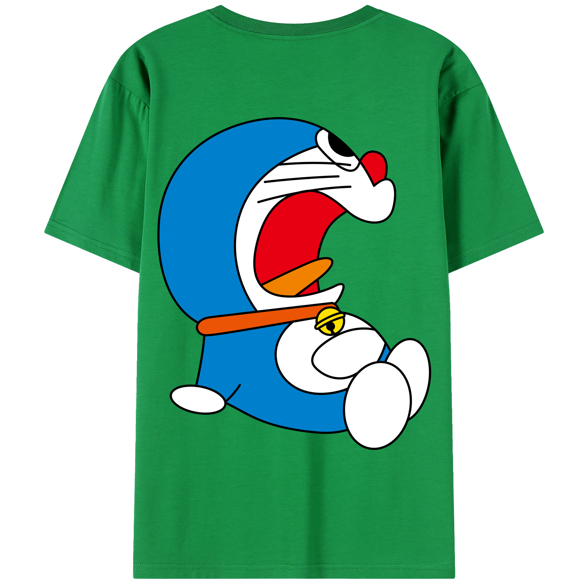 （画像用） ドラえもん Doraemon 綿100％ メンズ半袖Tシャツ（バックプリント） 通気性