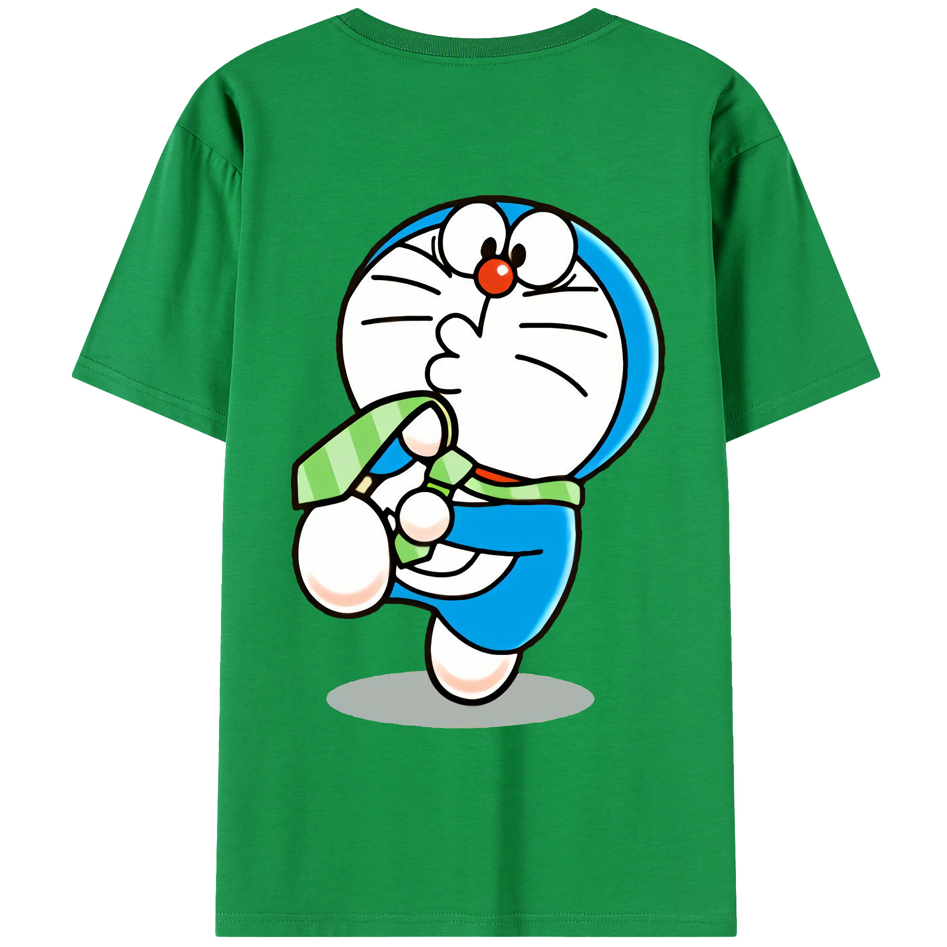 （画像用） ドラえもん Doraemon 綿100％ メンズ半袖Tシャツ（バックプリント） 通気性