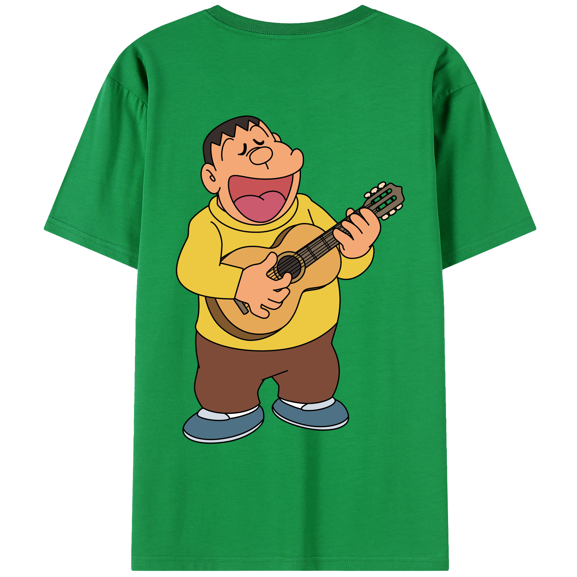 （画像用） ドラえもん 剛田武 Doraemon Gouta Takeshi 綿100％ メンズ半袖Tシャツ（バックプリント） 通気性