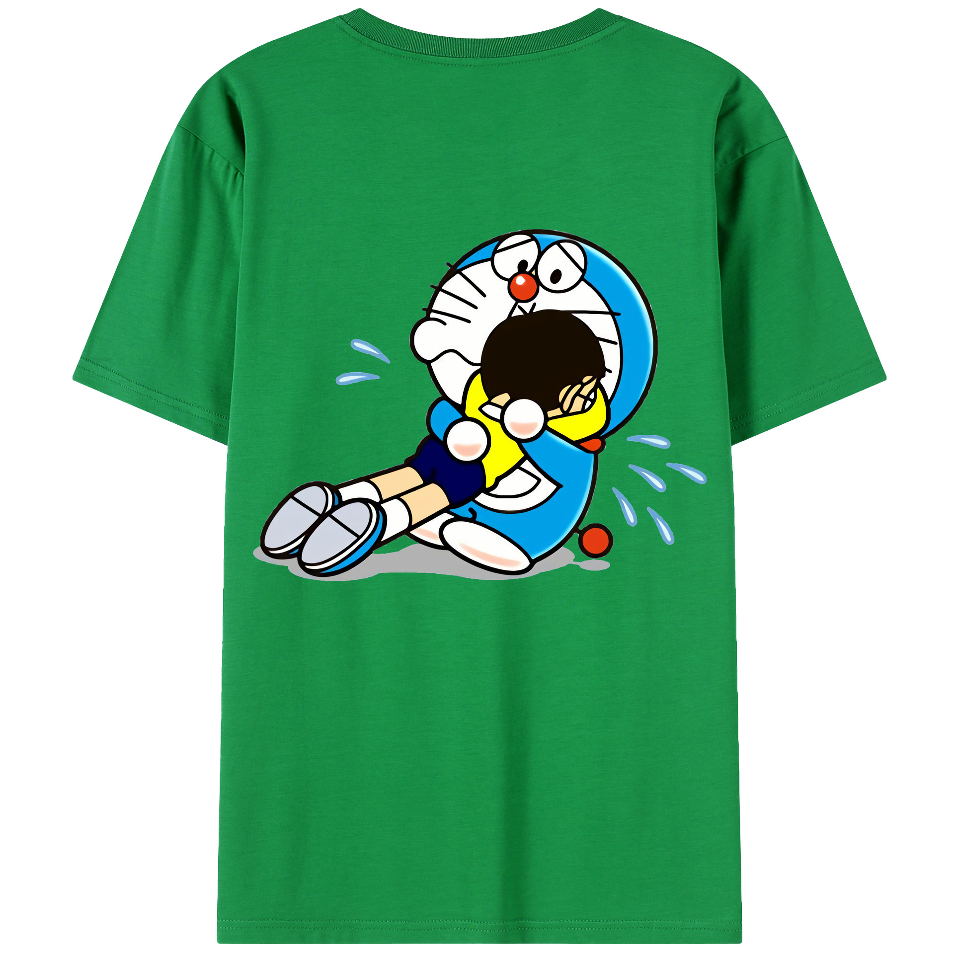 （画像用） ドラえもん Doraemon 綿100％ メンズ半袖Tシャツ（バックプリント） 通気性
