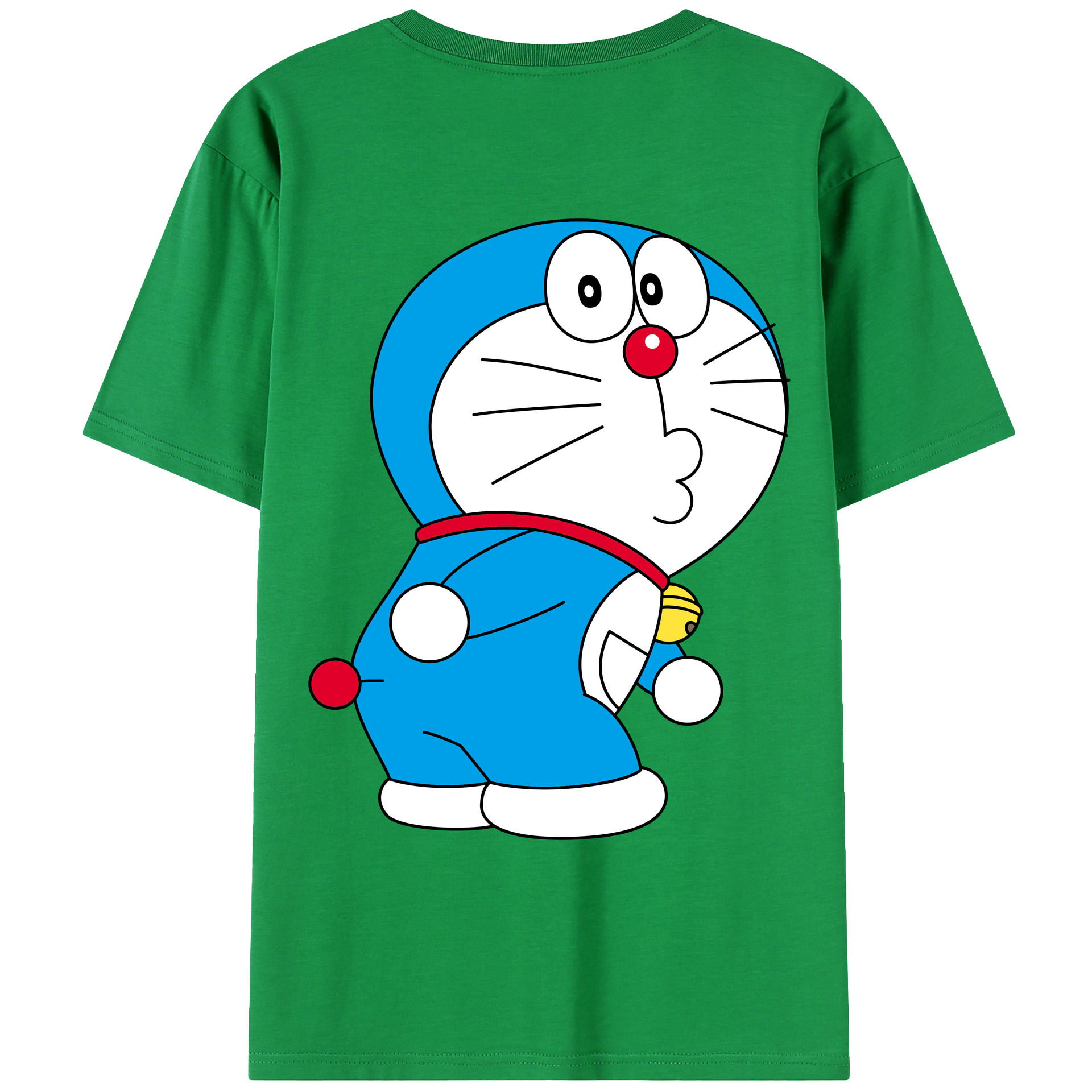 （画像用） ドラえもん Doraemon 綿100％ メンズ半袖Tシャツ（バックプリント） 通気性